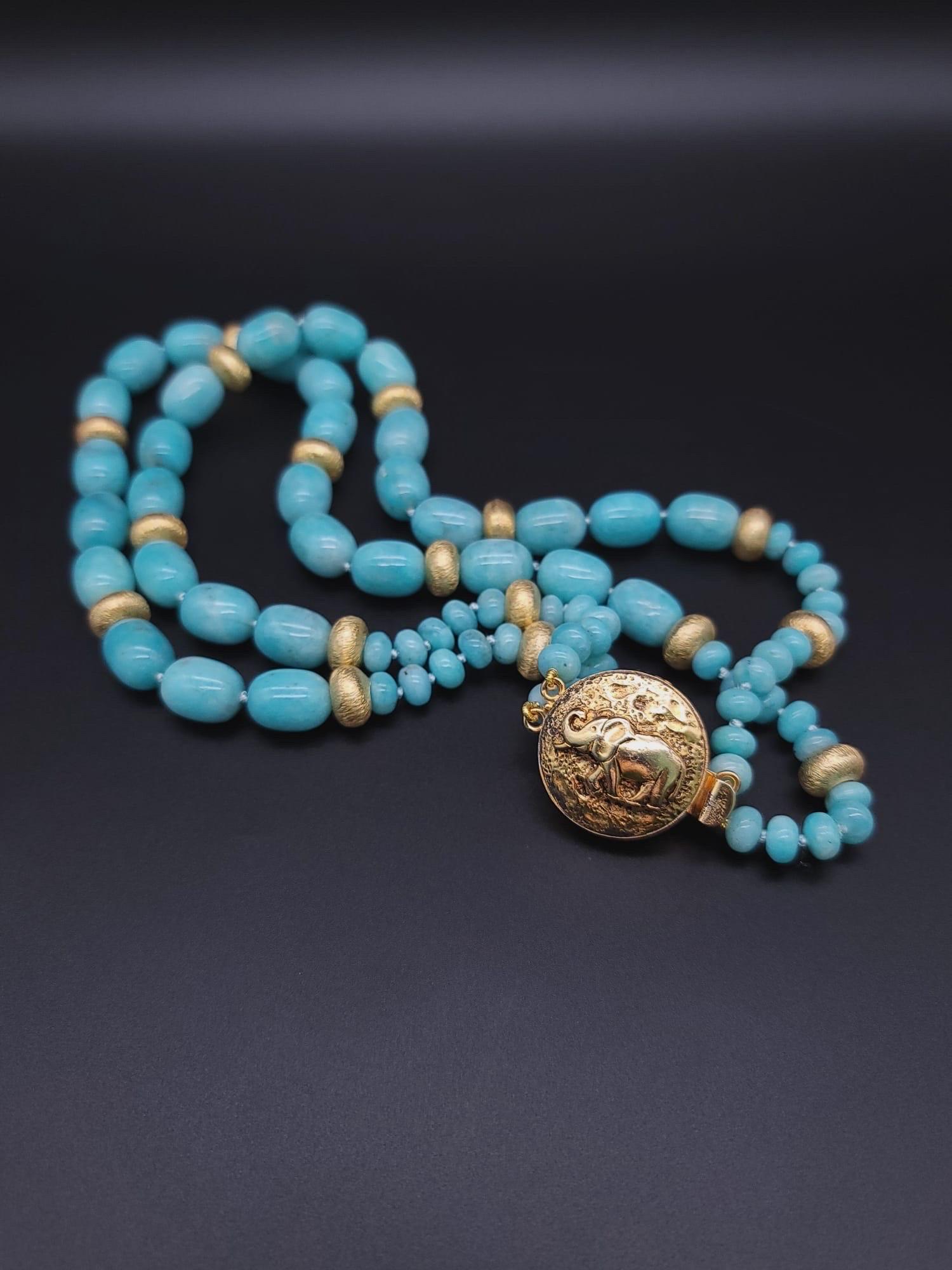 A.Jeschel Splendind Polished Amazonite necklace  For Sale 11