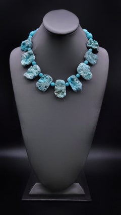 A.Jeschel Exotic Hemimorphite plates necklace.