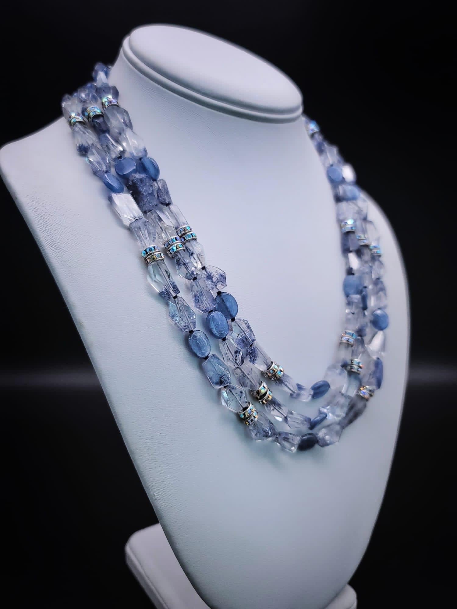 A.Jeschel Striking Quartz and Kyanite Necklace. In New Condition For Sale In Miami, FL