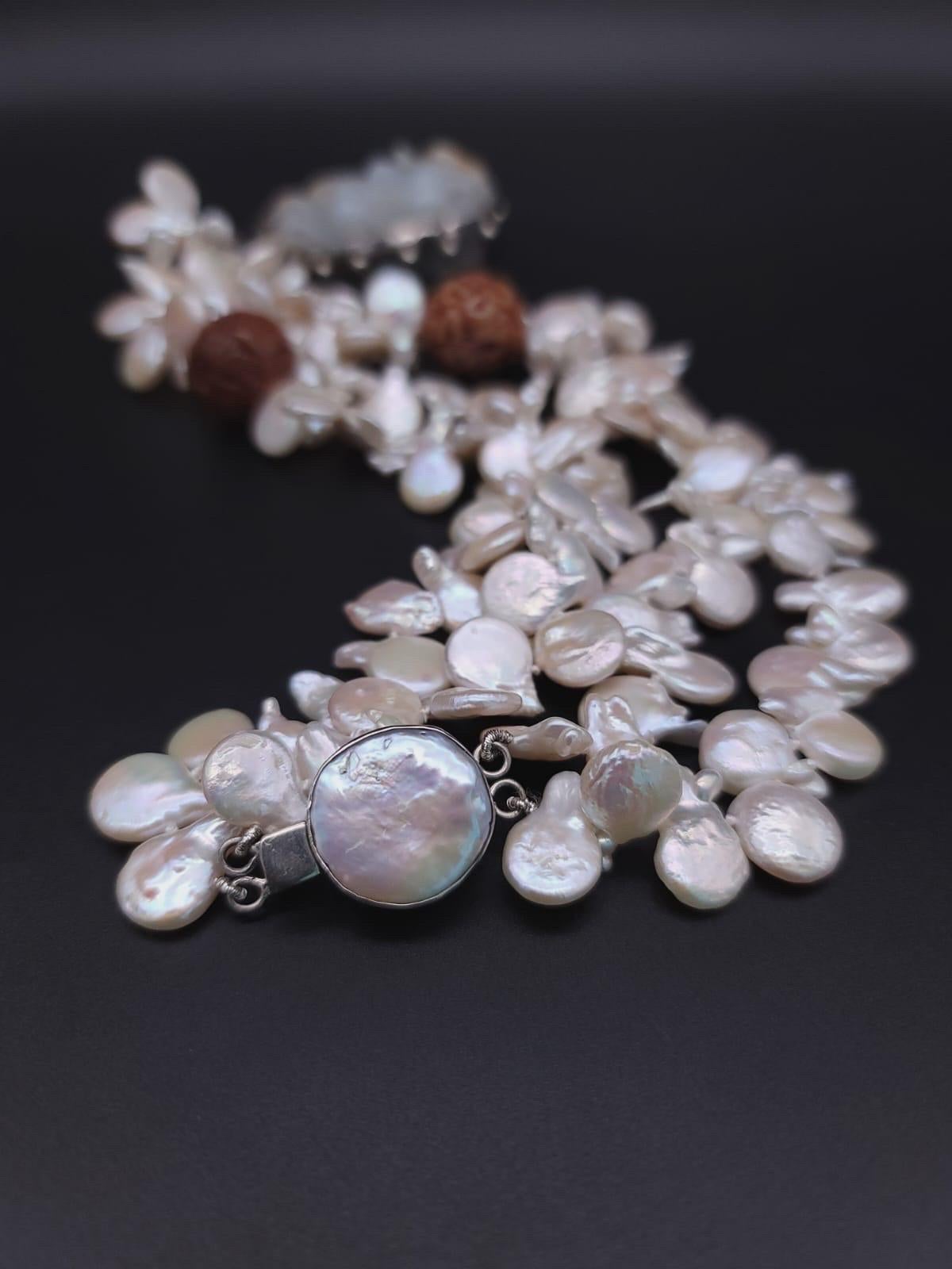 A.Jeschel Pearl necklace with a statement jade pendant. For Sale 3