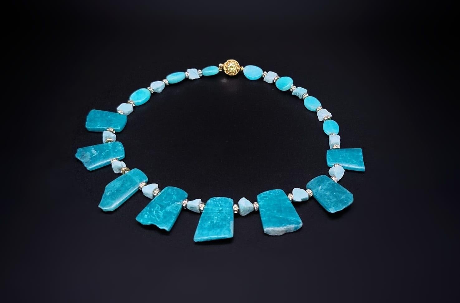 A.Jeschel Richly colored Amazonite necklace. In New Condition For Sale In Miami, FL