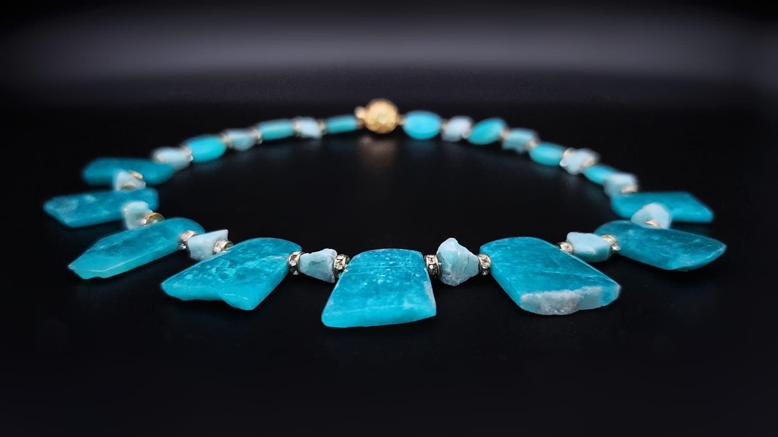 A.Jeschel Richly colored Amazonite necklace. For Sale 2