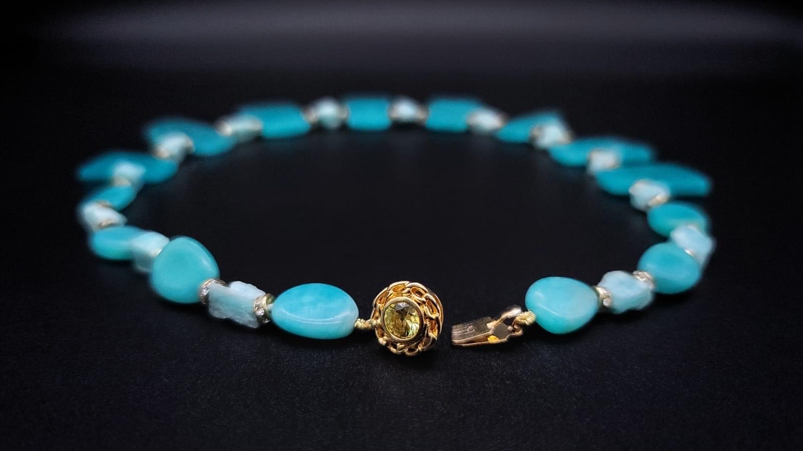 A.Jeschel Richly colored Amazonite necklace. For Sale 6
