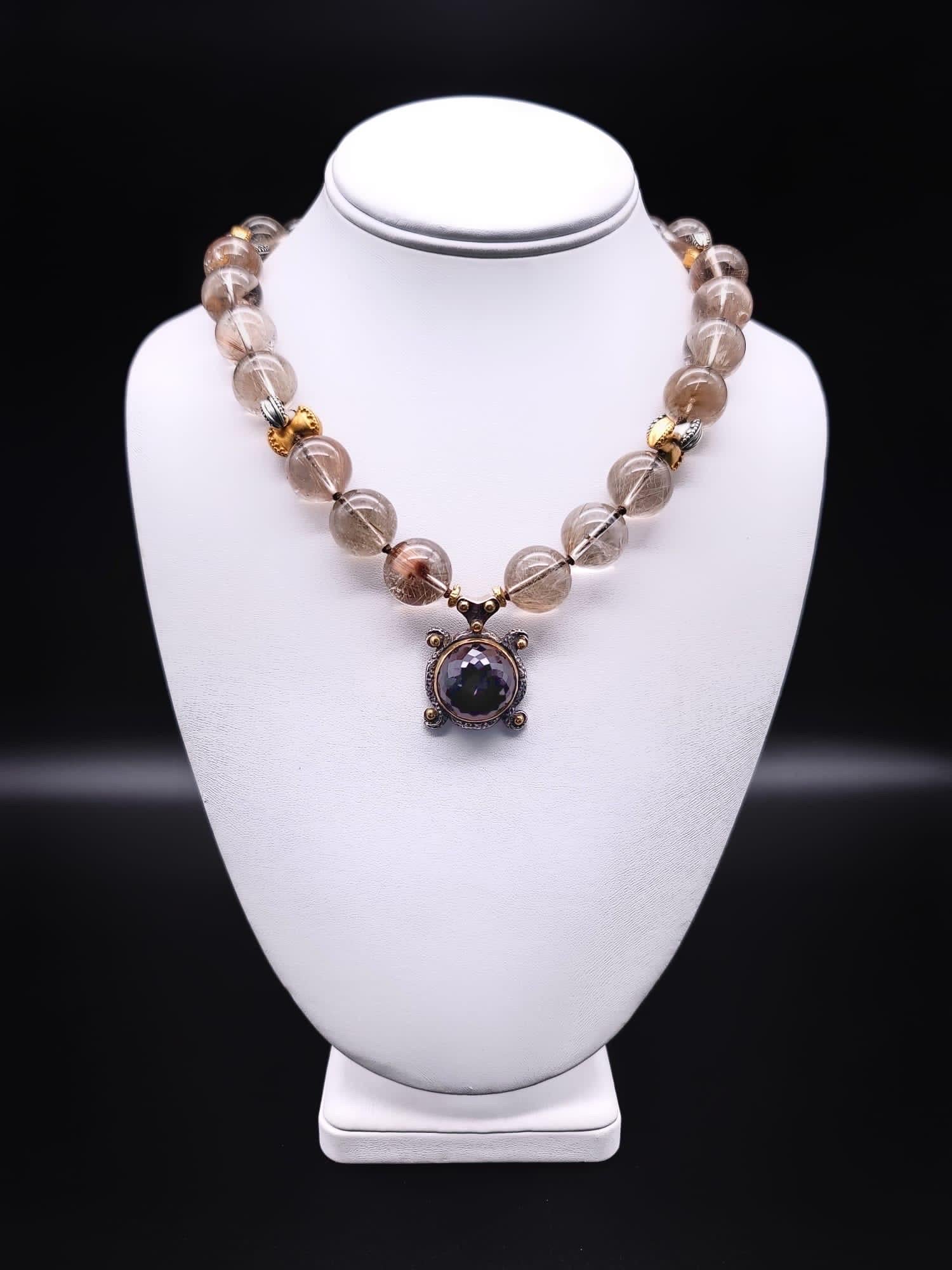 Women's A.Jeschel Stunning Rutilated Quartz necklace For Sale