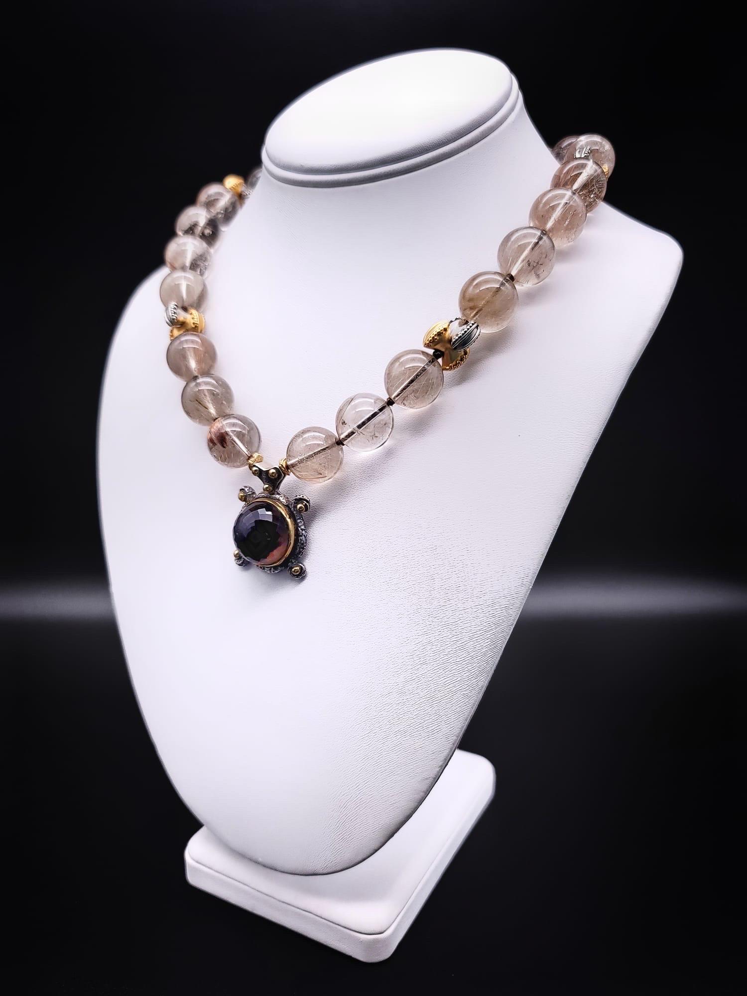 A.Jeschel Stunning Rutilated Quartz necklace For Sale 1