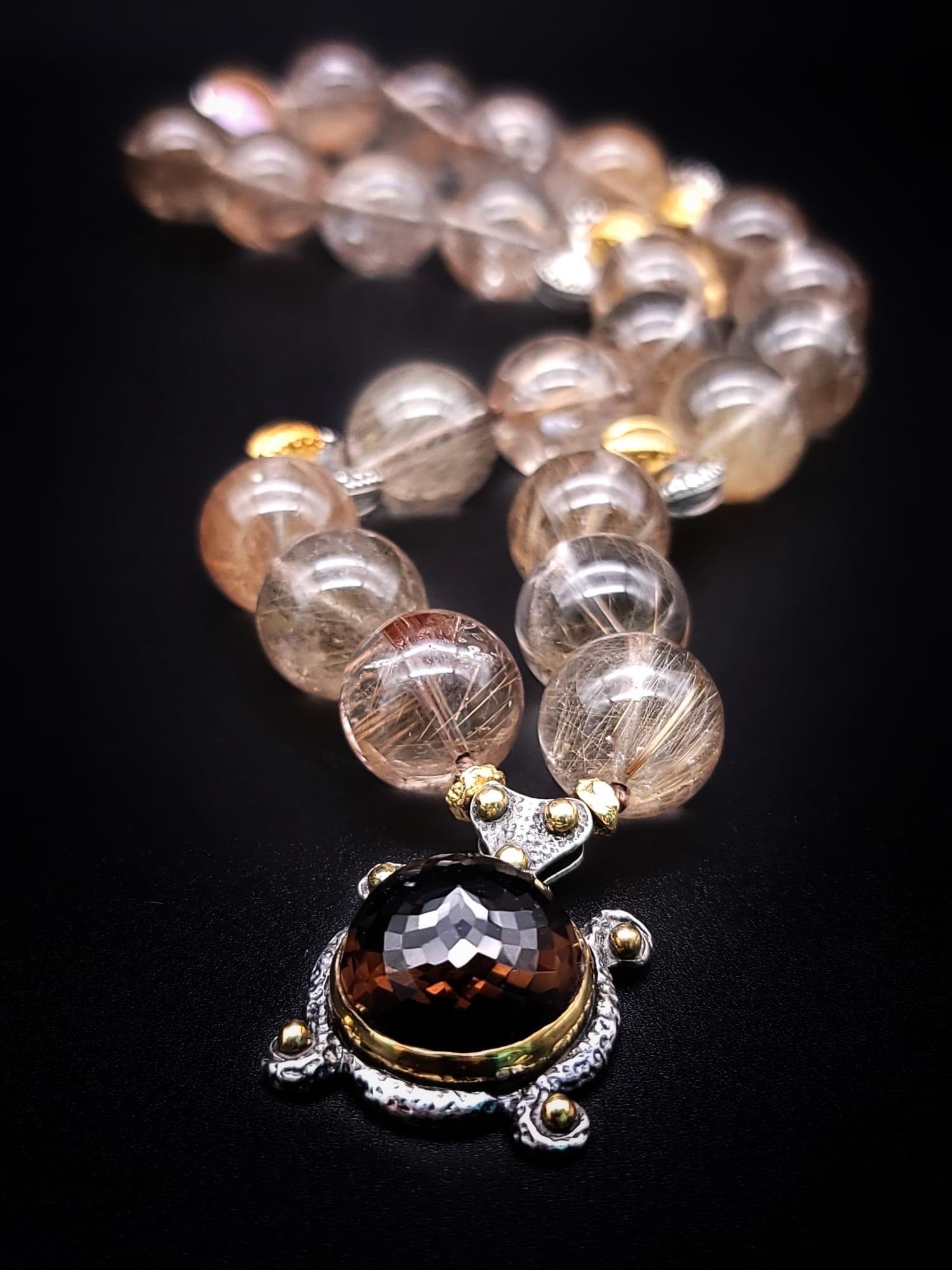 A.Jeschel Stunning Rutilated Quartz necklace For Sale 4
