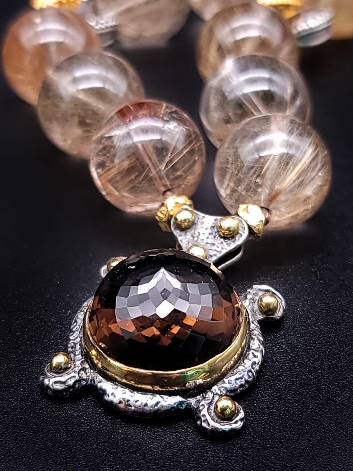 A.Jeschel Stunning Rutilated Quartz necklace For Sale 5