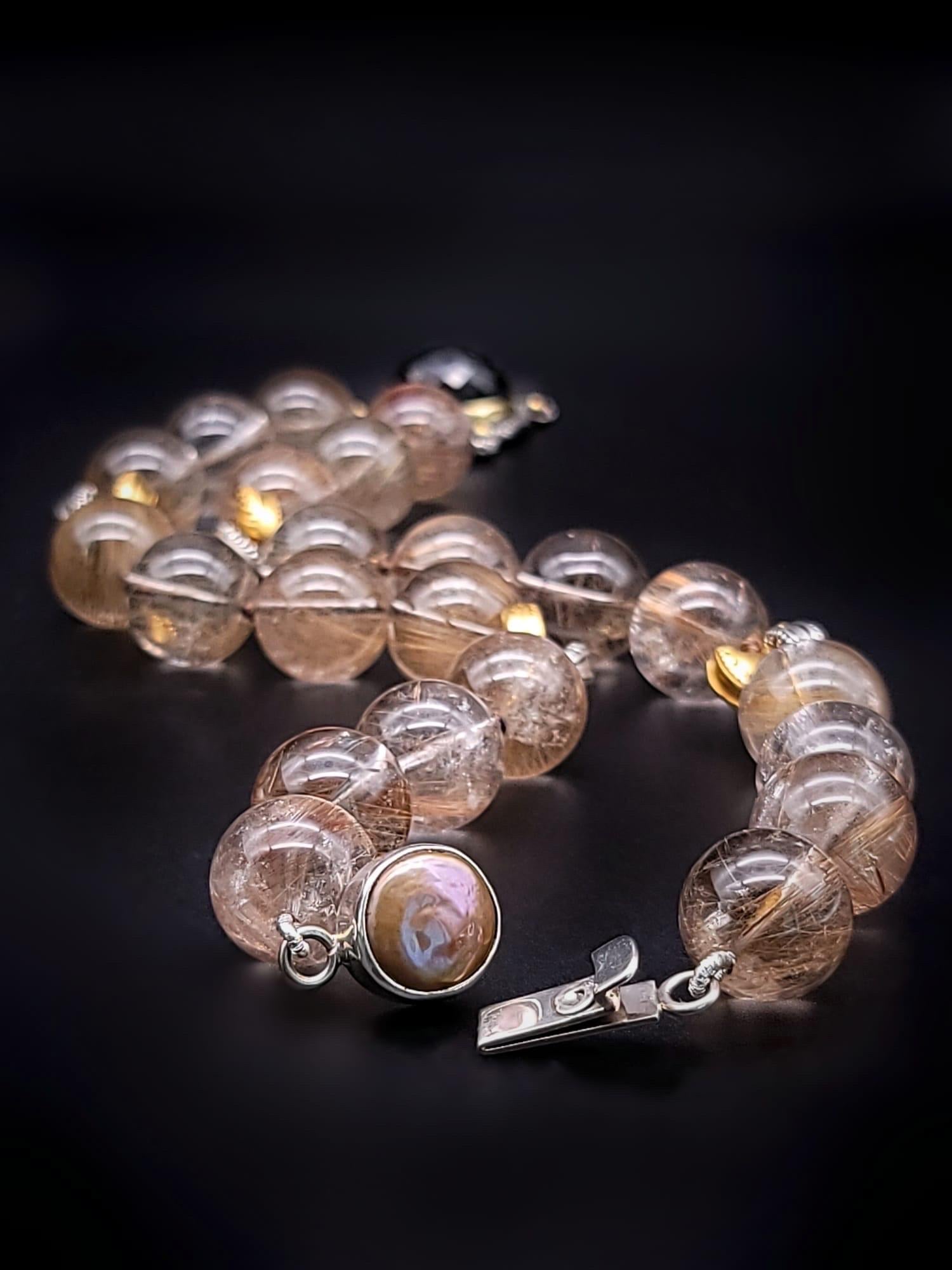 A.Jeschel Stunning Rutilated Quartz necklace For Sale 11