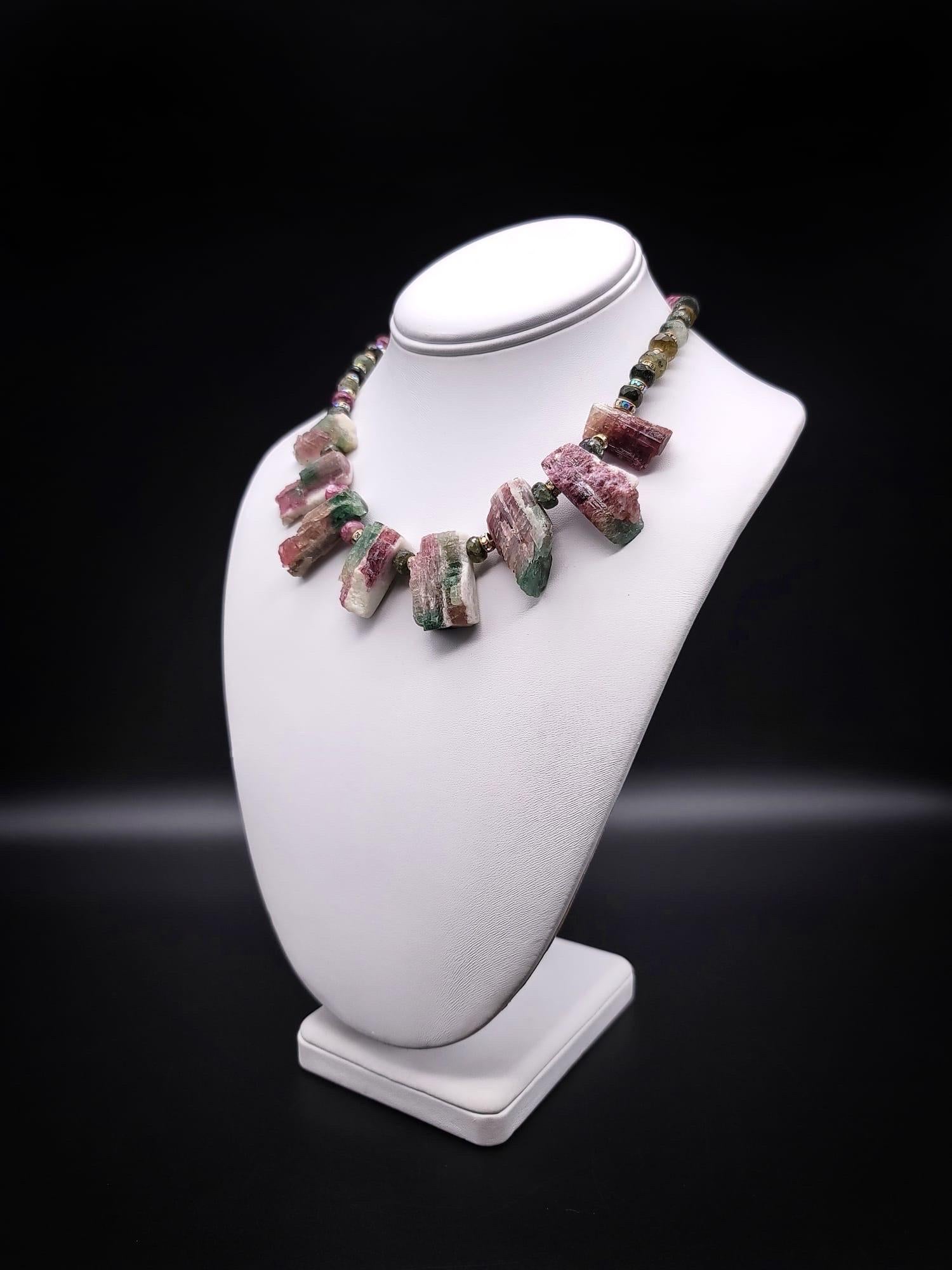 A.Jeschel Stunning Brazilian Tourmaline Geode necklace. In New Condition For Sale In Miami, FL