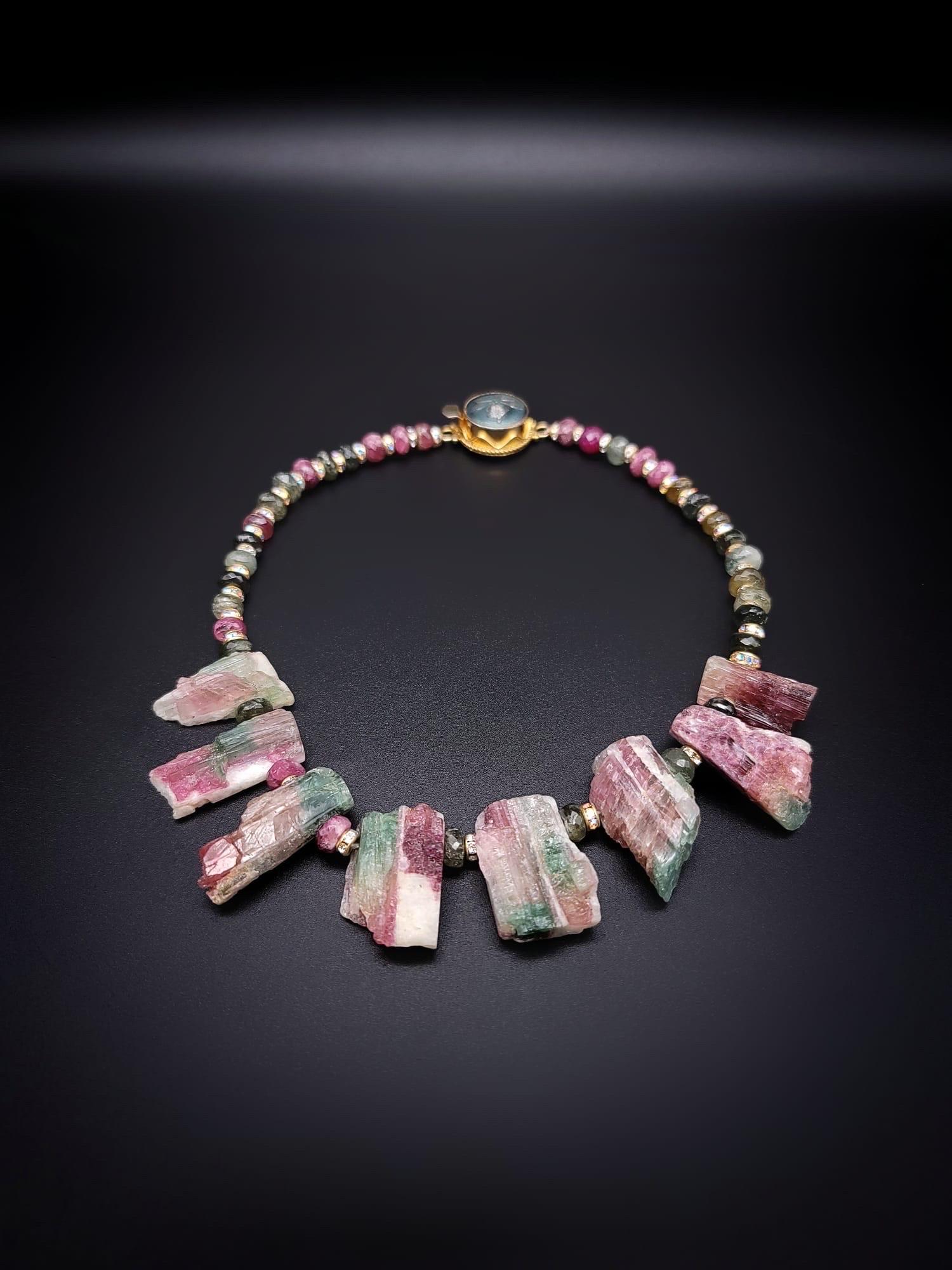 A.Jeschel Stunning Brazilian Tourmaline Geode necklace. For Sale 7