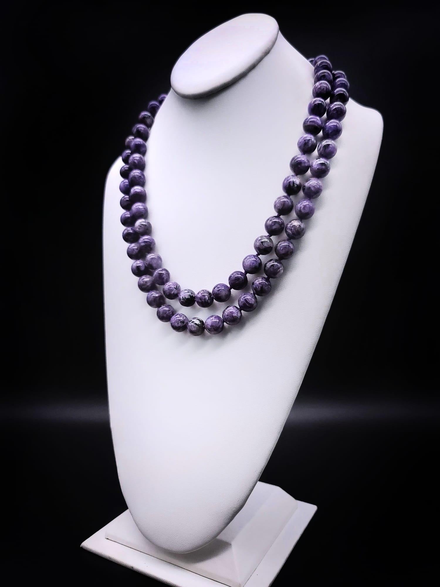 Bead A.Jeschel Two strand stunning Charoite Necklace  For Sale
