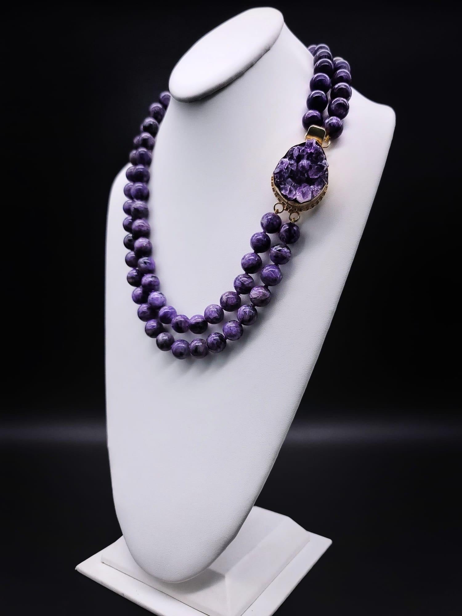 Women's A.Jeschel Two strand stunning Charoite Necklace  For Sale