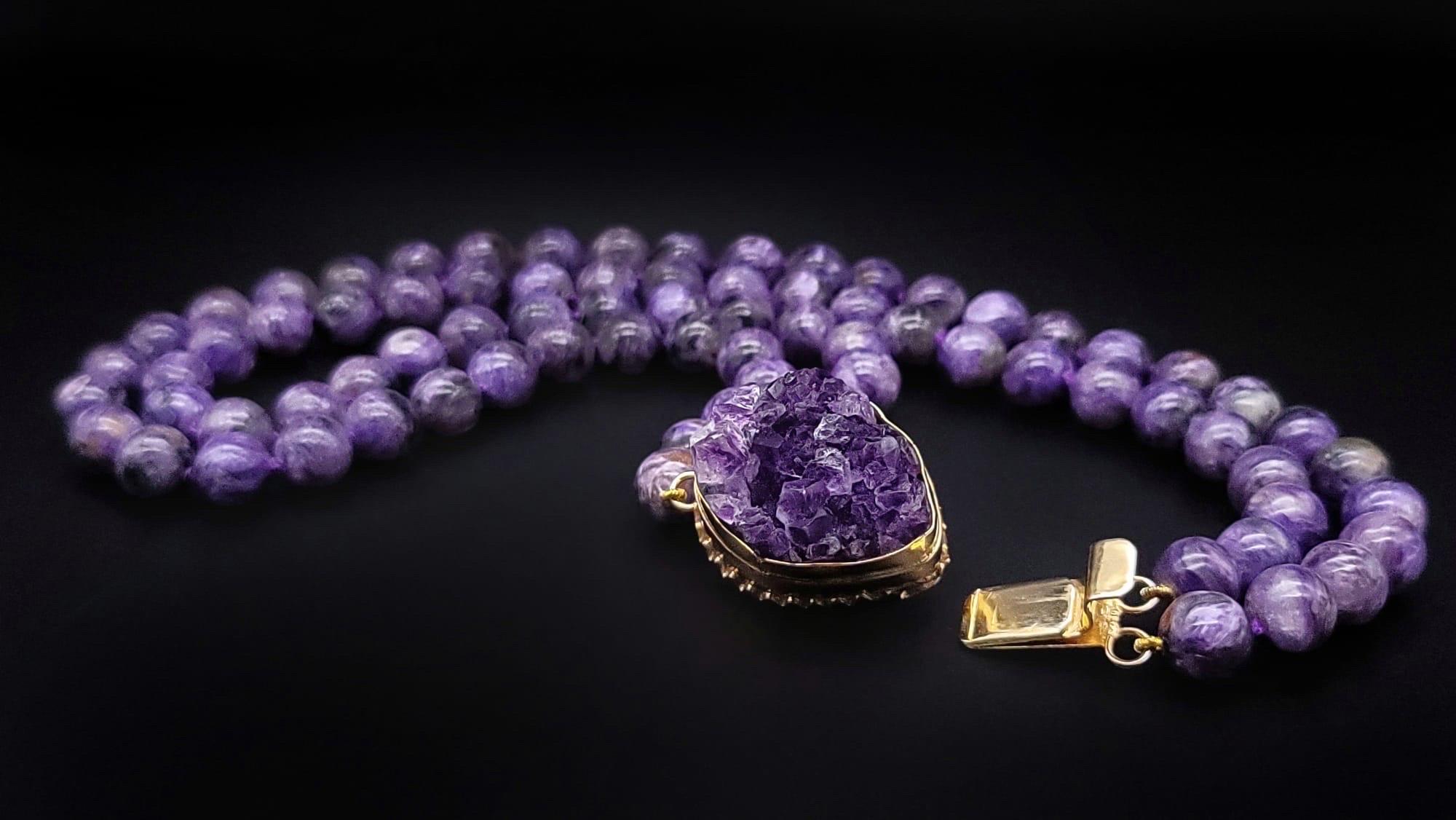 A.Jeschel Two strand stunning Charoite Necklace  For Sale 2