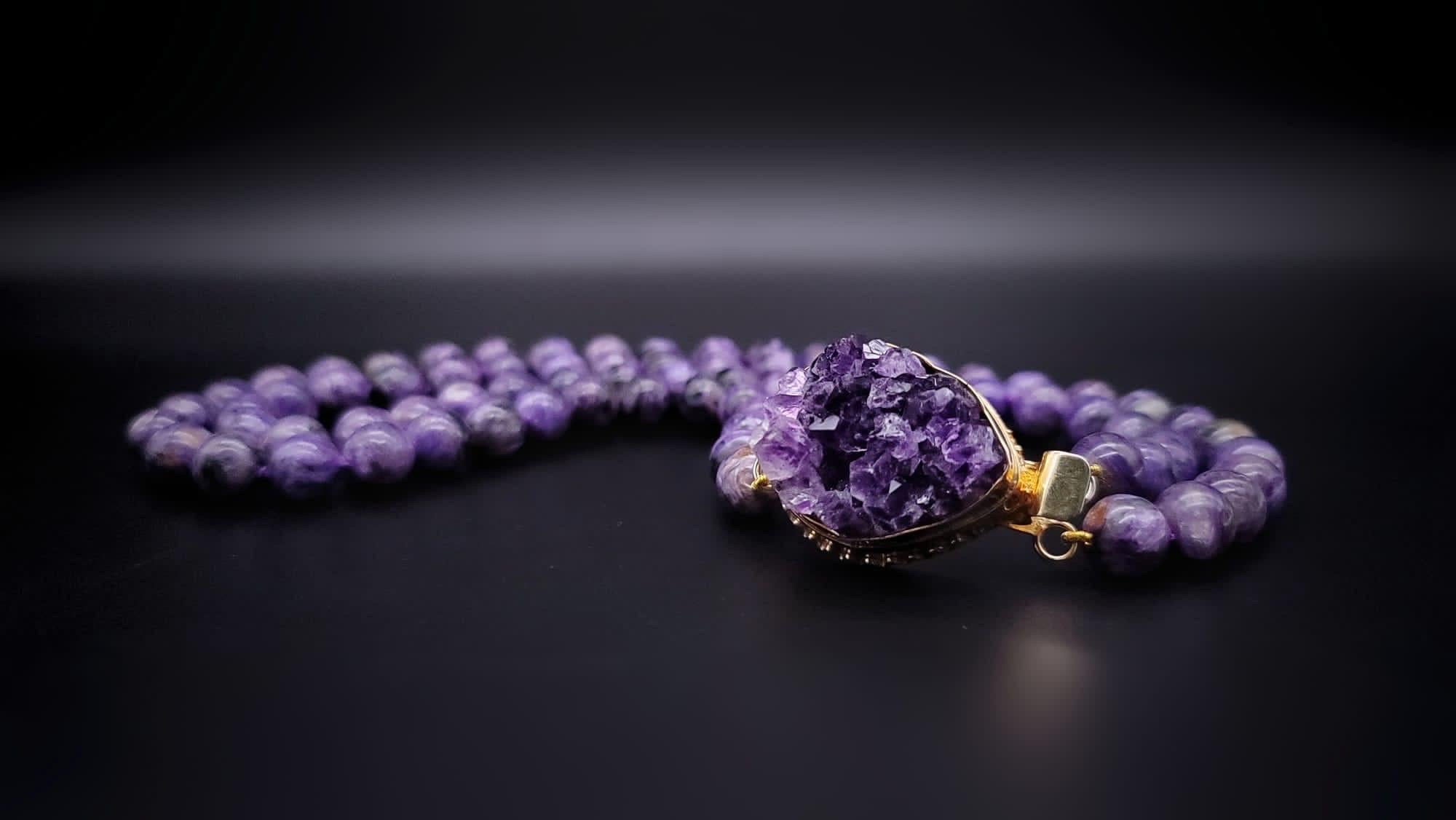 A.Jeschel Two strand stunning Charoite Necklace  For Sale 3