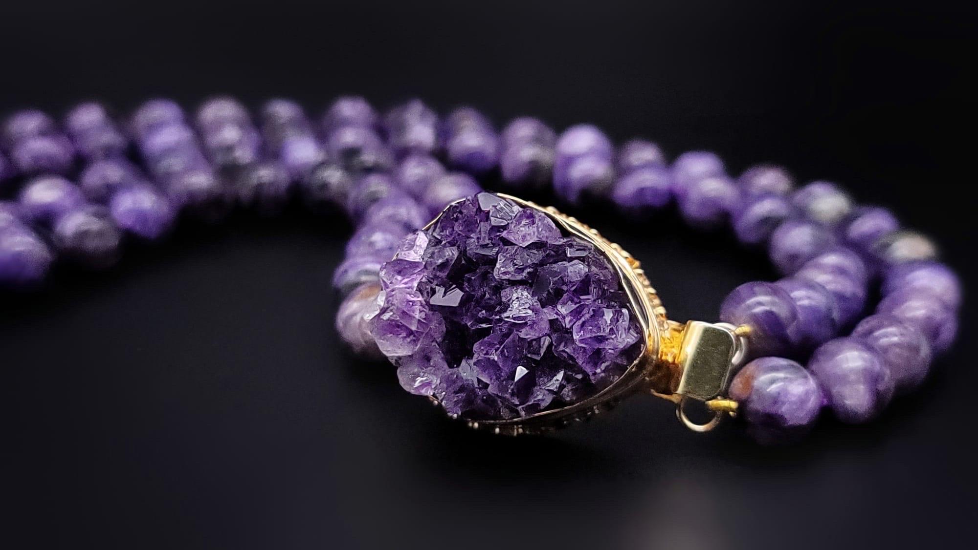 A.Jeschel Two strand stunning Charoite Necklace  For Sale 4