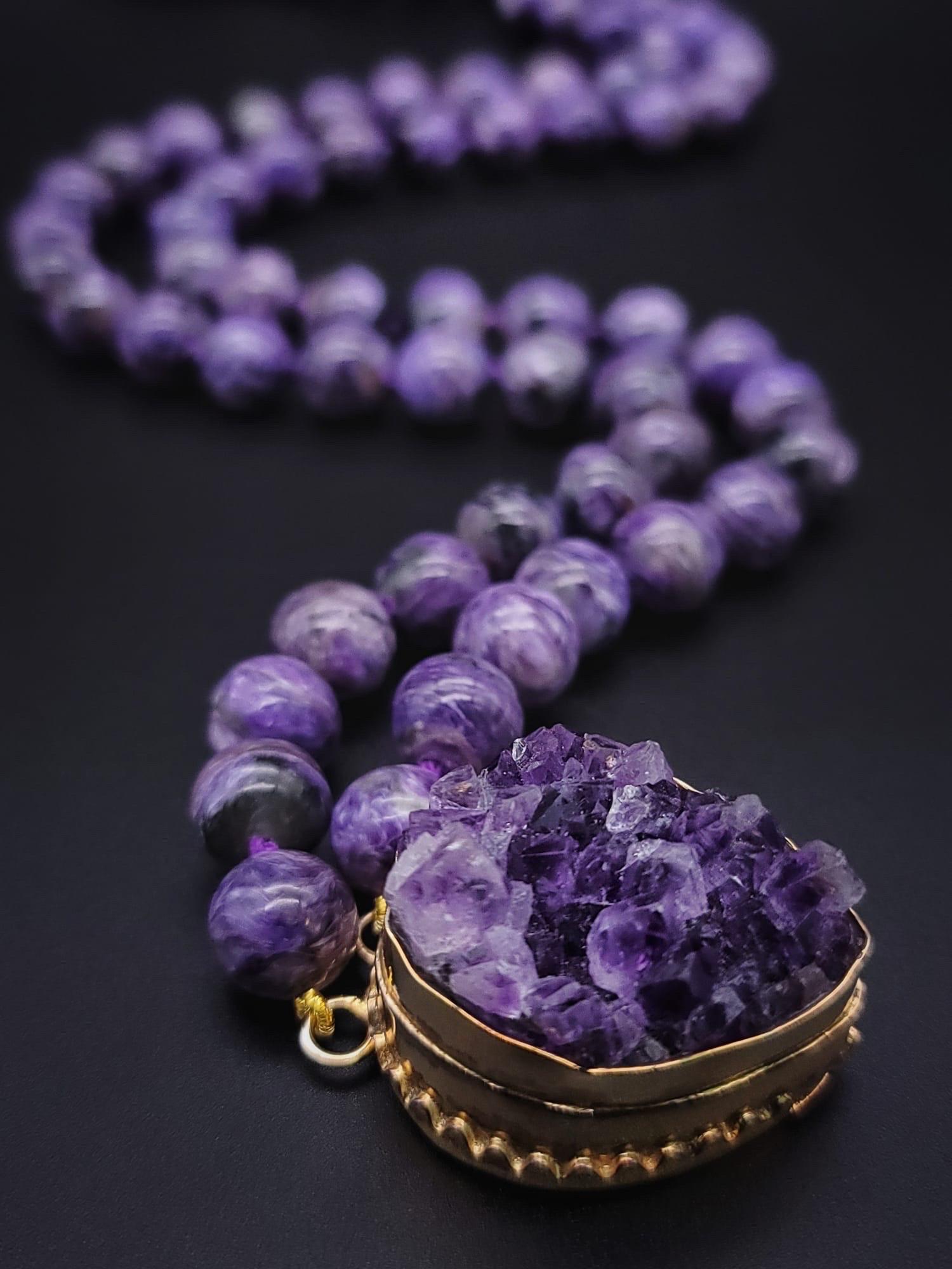 A.Jeschel Two strand stunning Charoite Necklace  For Sale 5