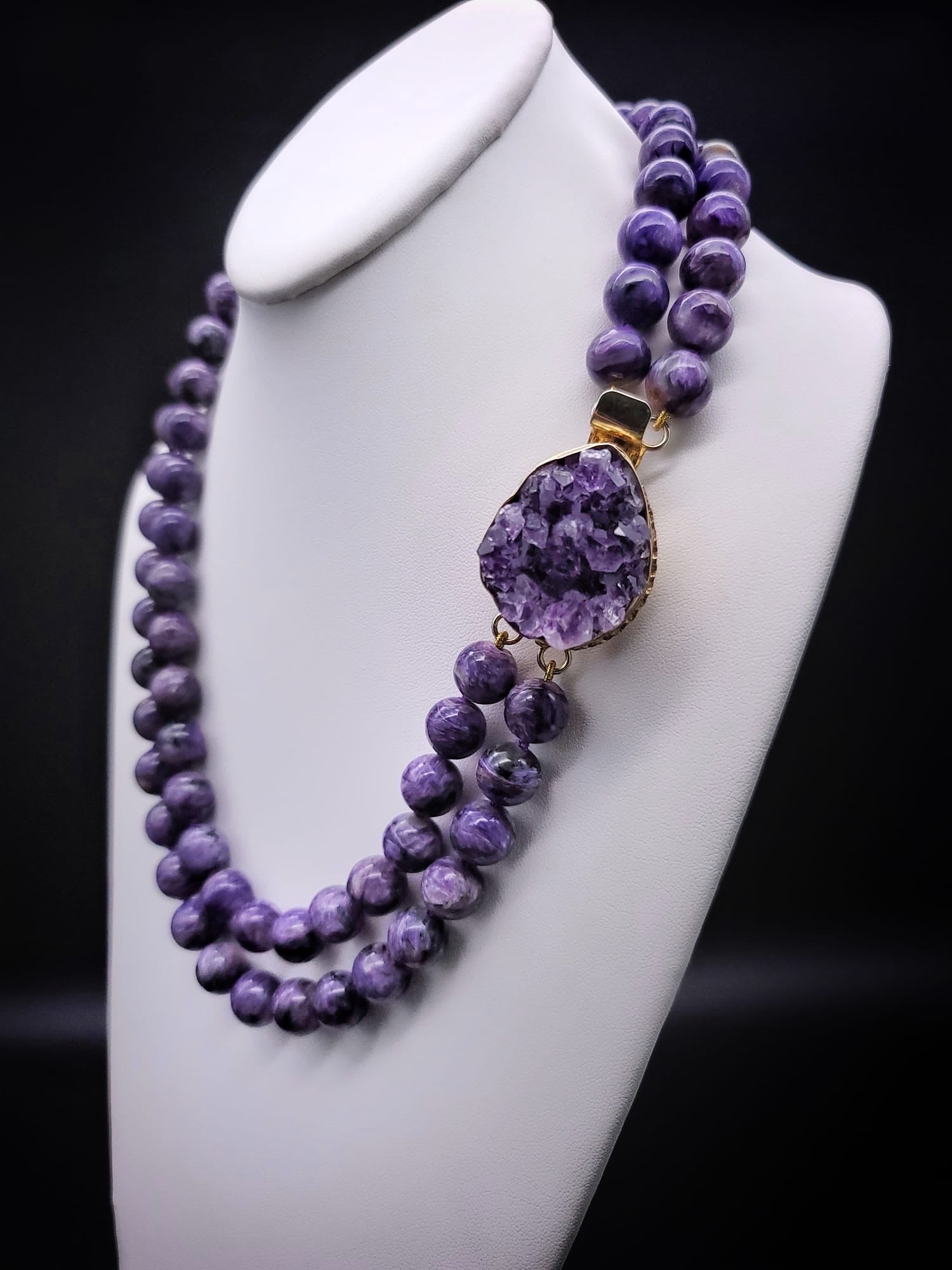 A.Jeschel Two strand stunning Charoite Necklace  For Sale