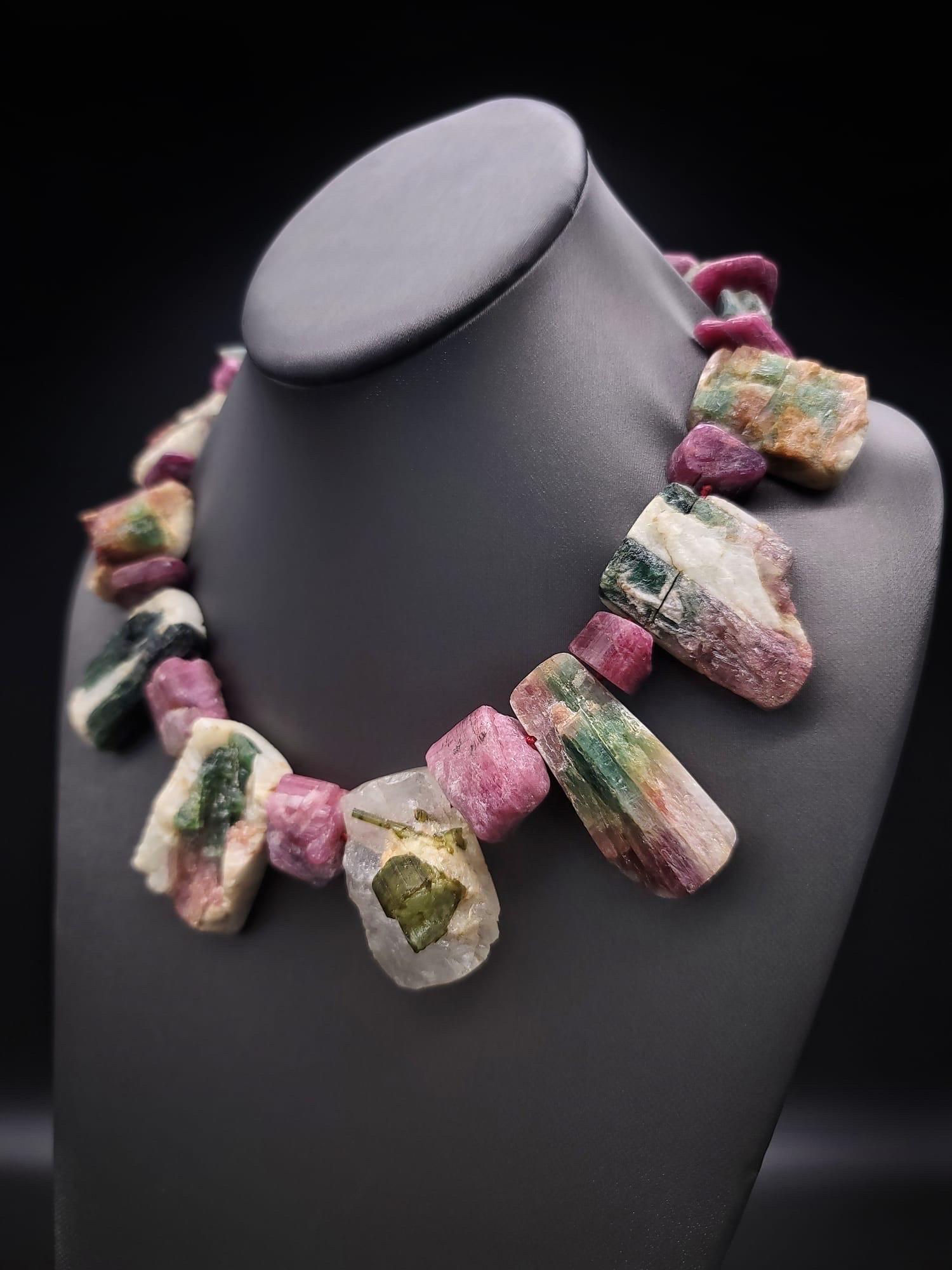 A.Jeschel Spectacular mixed Watermelon Tourmaline necklace In New Condition For Sale In Miami, FL