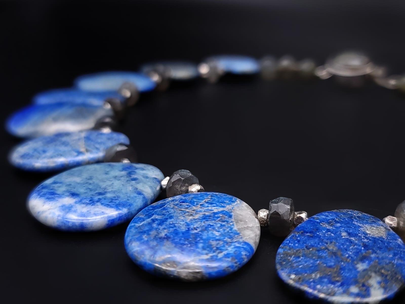 A.Jeschel Versatil collar Lapis plates and Labradorite necklace. For Sale 2