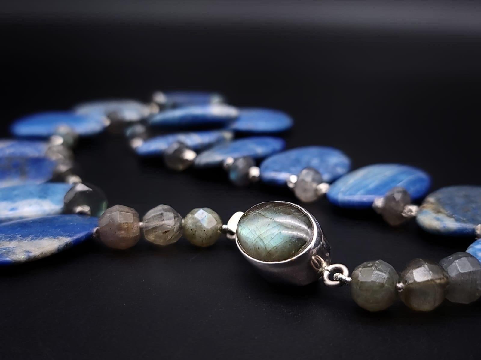 A.Jeschel Versatil collar Lapis plates and Labradorite necklace. For Sale 5