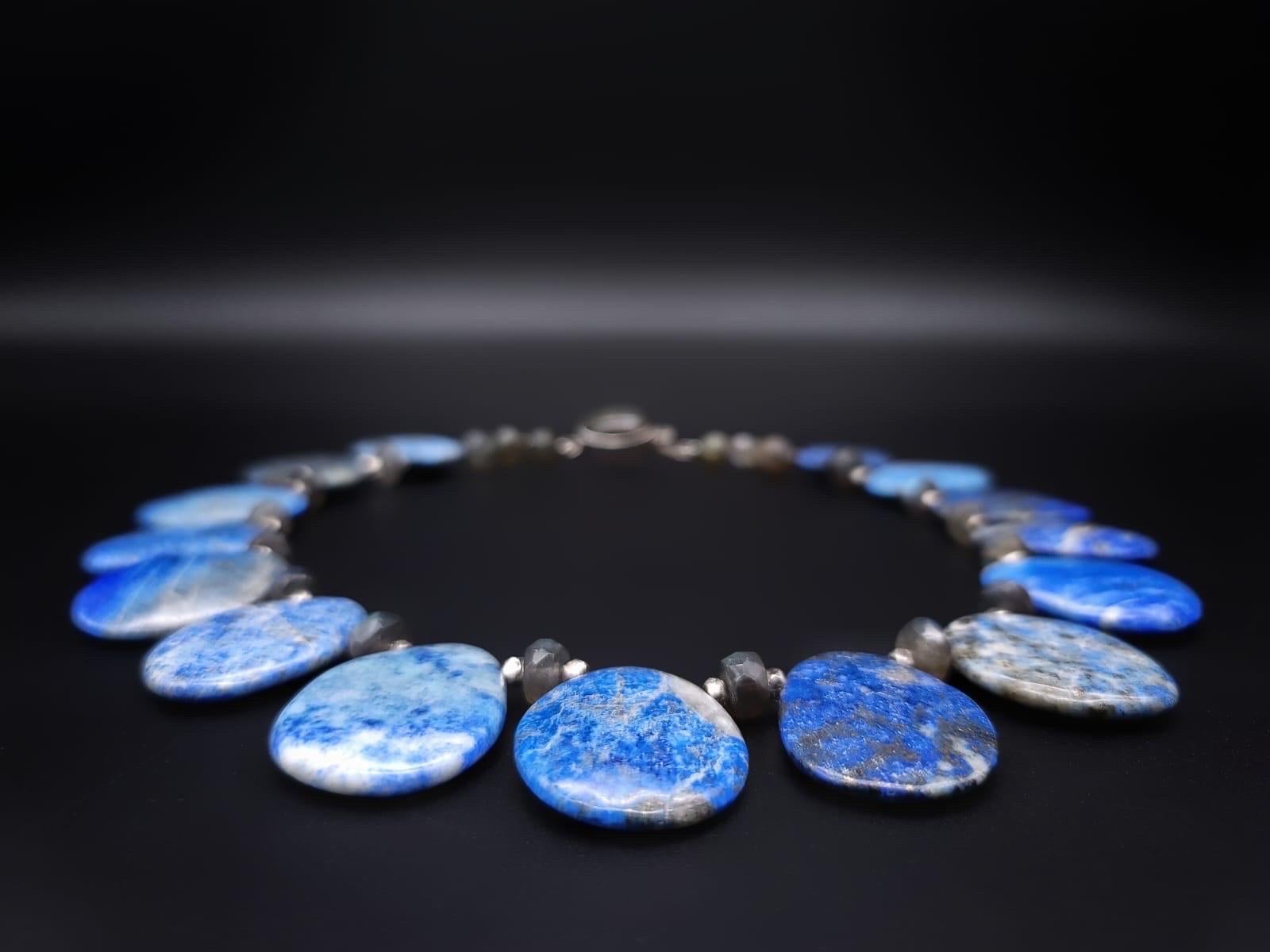 A.Jeschel Versatil collar Lapis plates and Labradorite necklace. For Sale 7