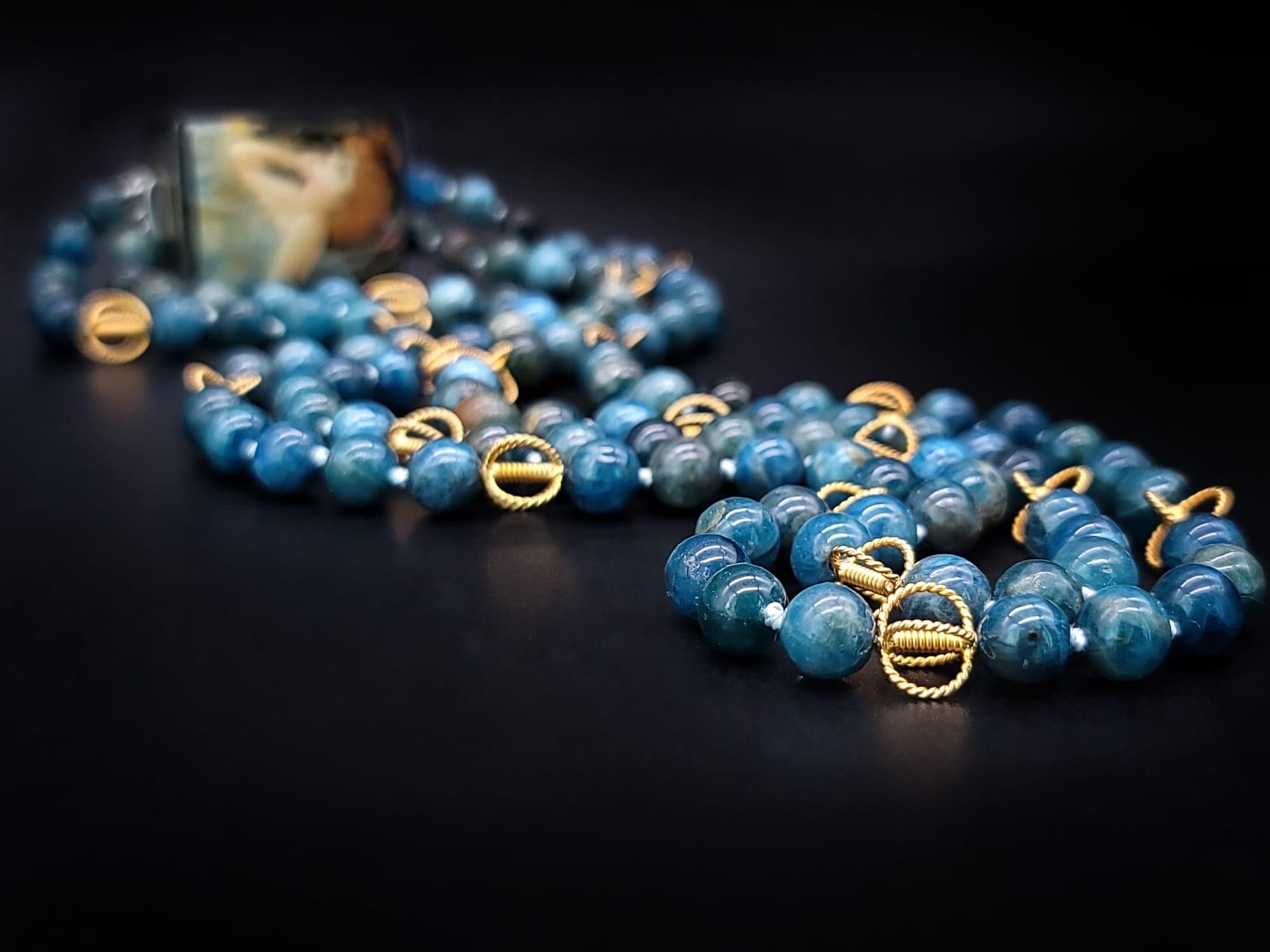 A.Jeschel  Apatite necklace with Art Miniature clasp. For Sale 5