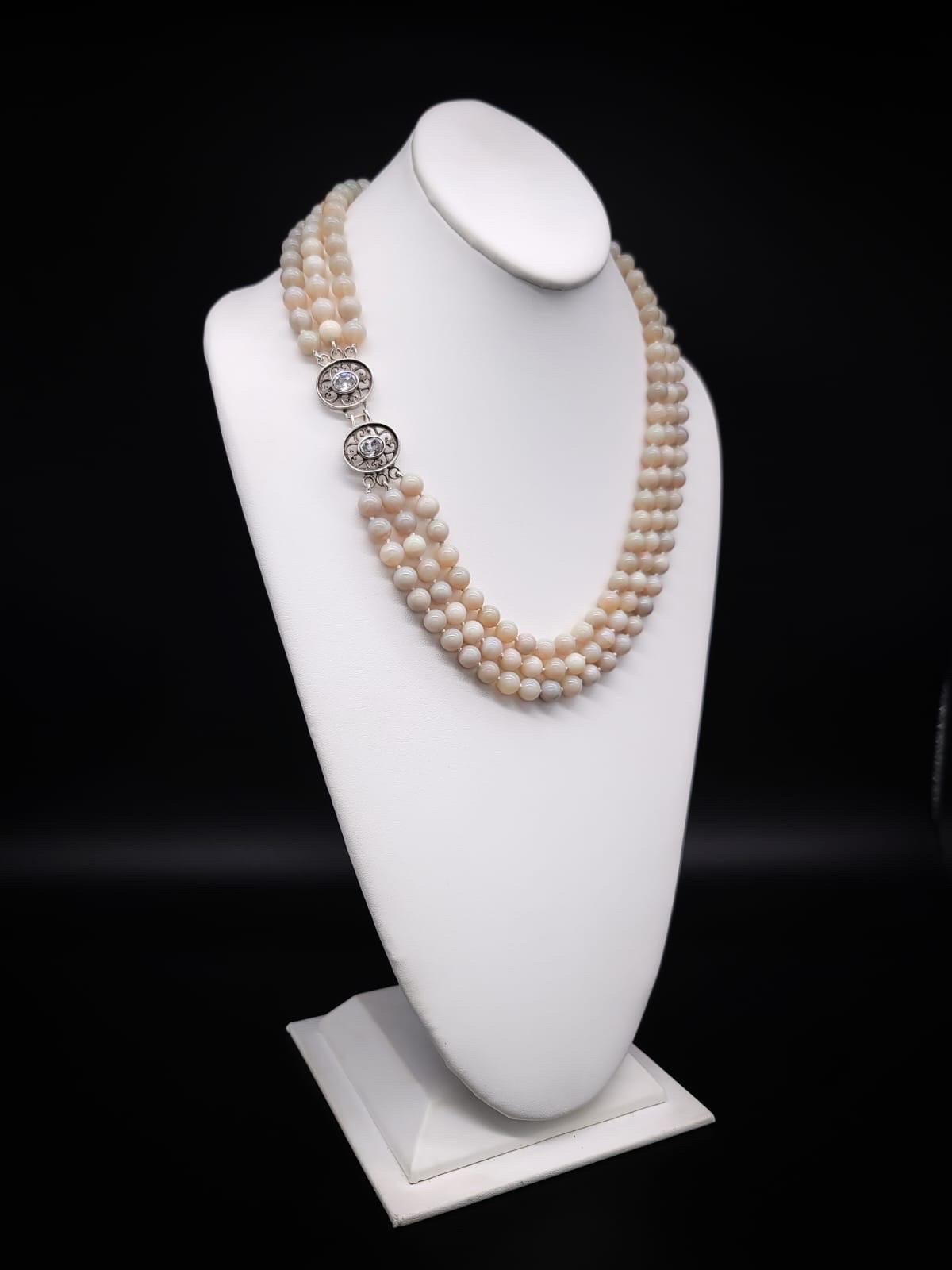A.Jeschel  Spectacular Australian Opal 3 strand necklace. For Sale 5