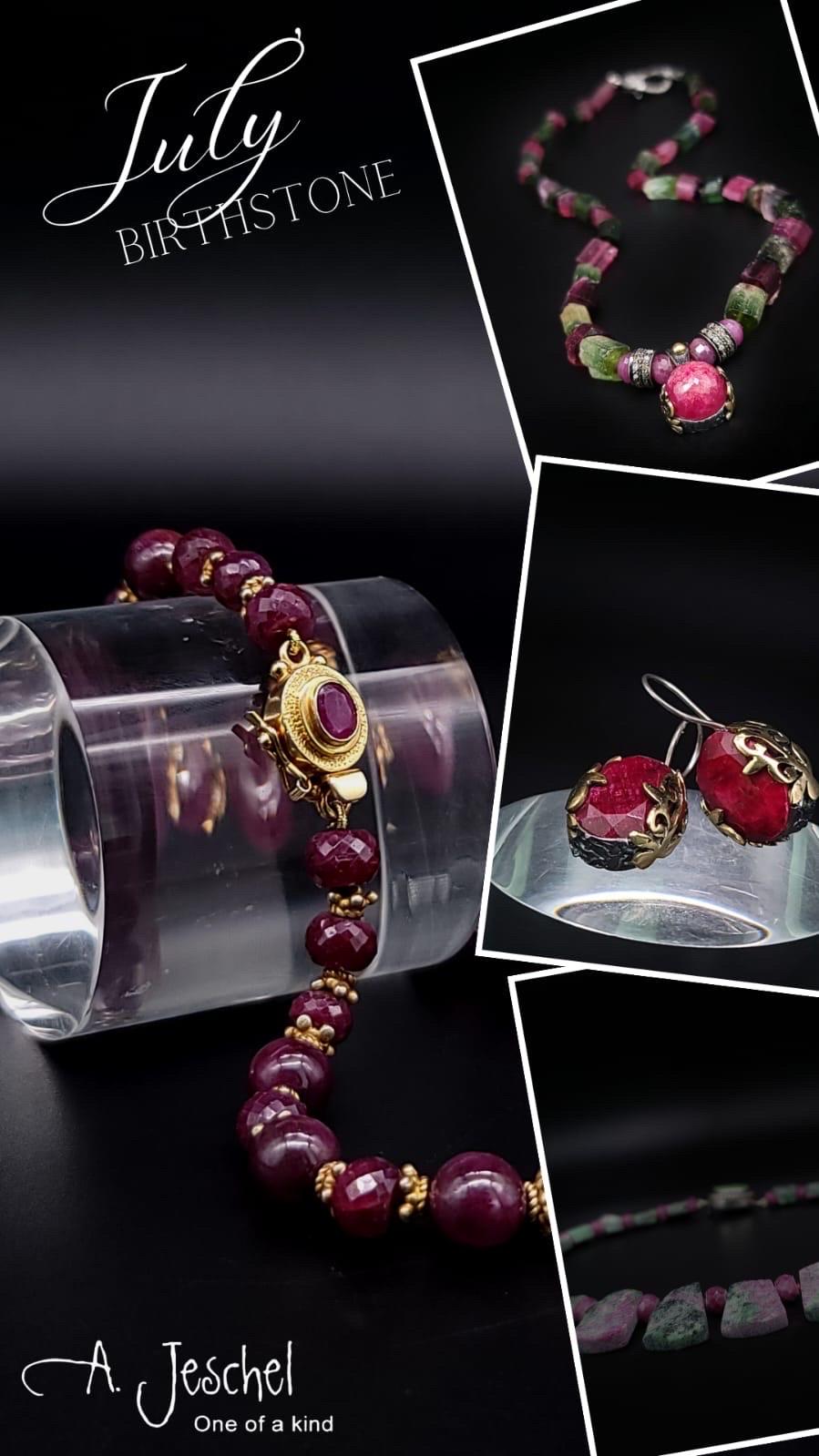 A.Jeschel Elegant faceted Ruby necklace. In New Condition In Miami, FL