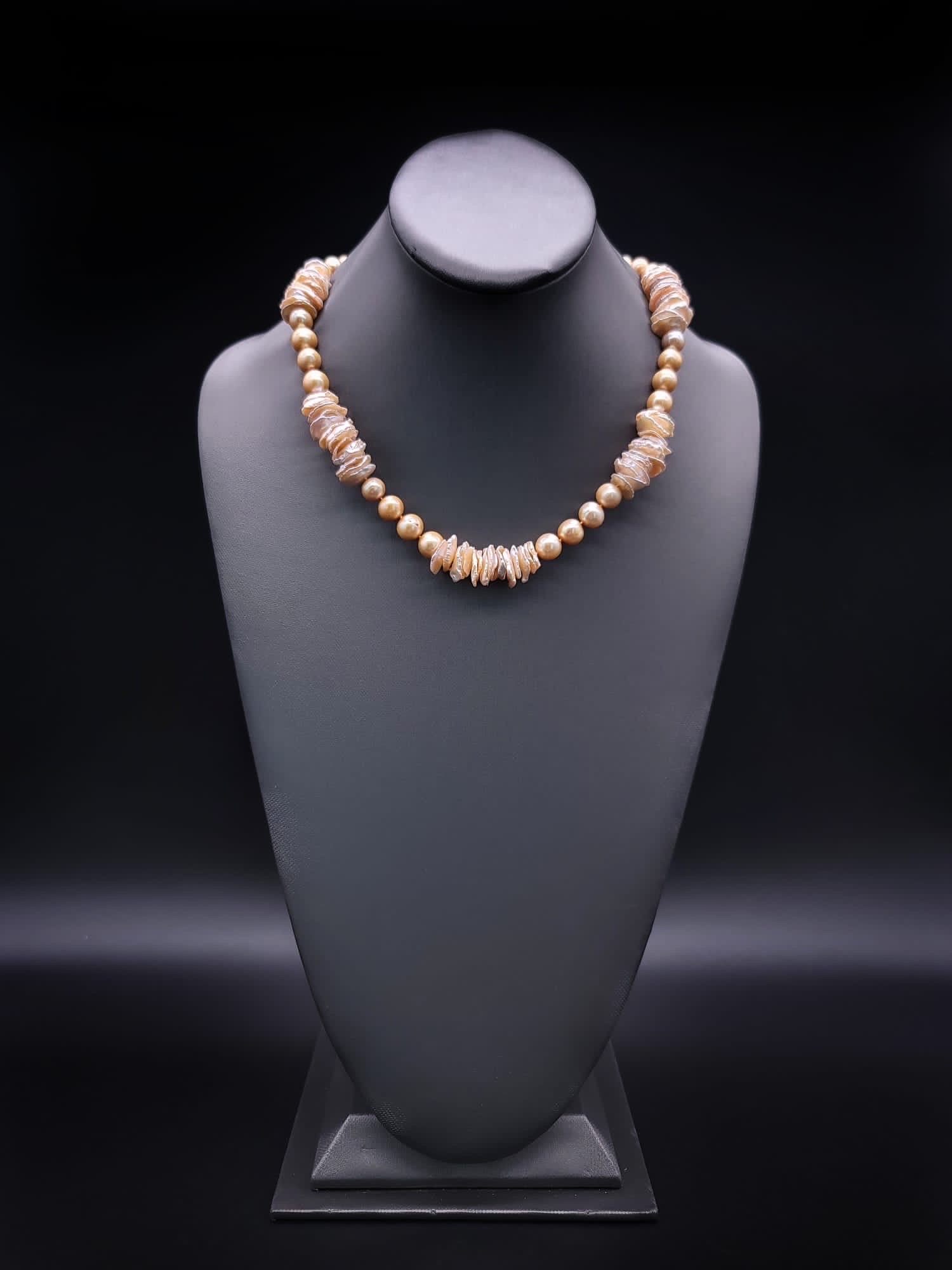 A.Jeschel Exquisite One-of-a-Kind Gold Pearl Necklace. For Sale