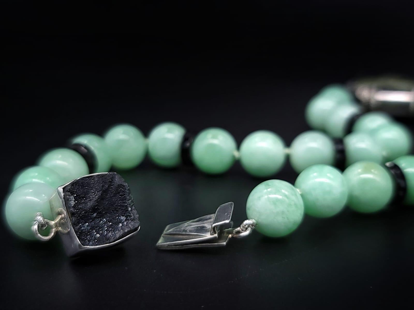 A.Jeschel Green Moonstone necklace with Erte Art Deco pendant . For Sale 1