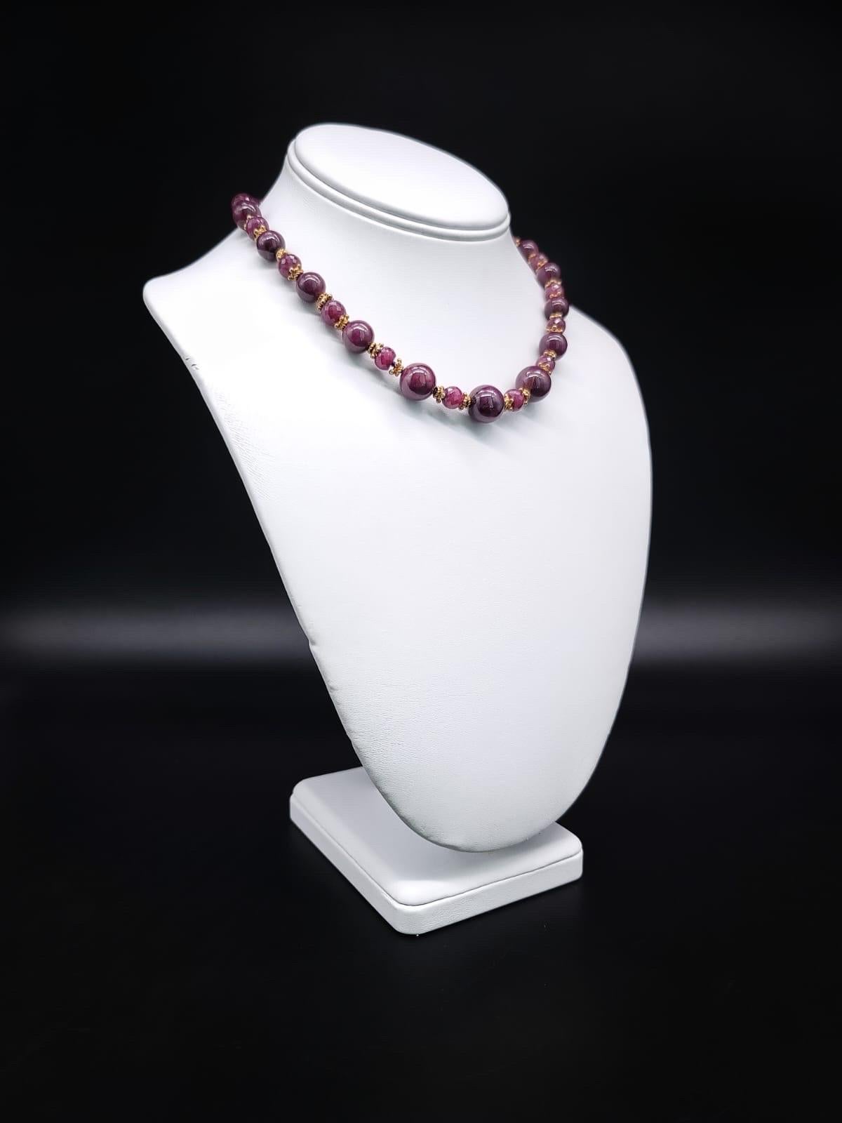 A.Jeschel Elegant faceted Ruby necklace. 1