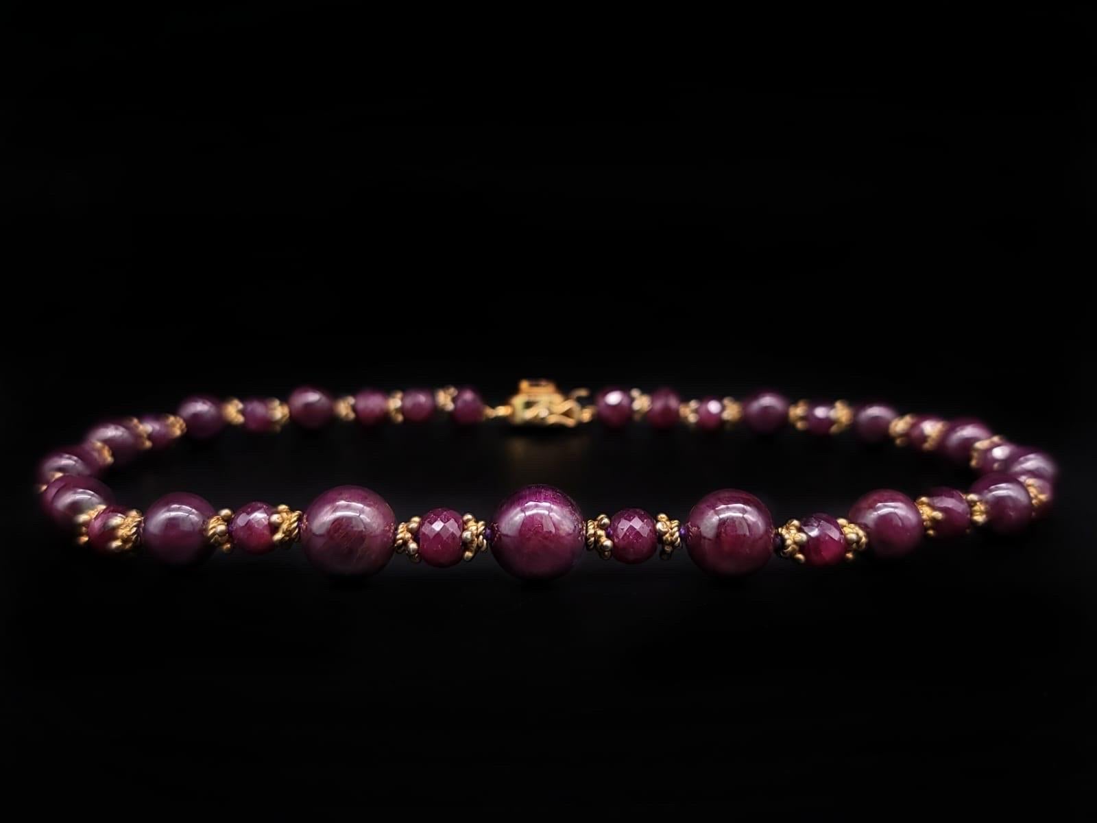 Mixed Cut A.Jeschel Elegant faceted Ruby necklace.