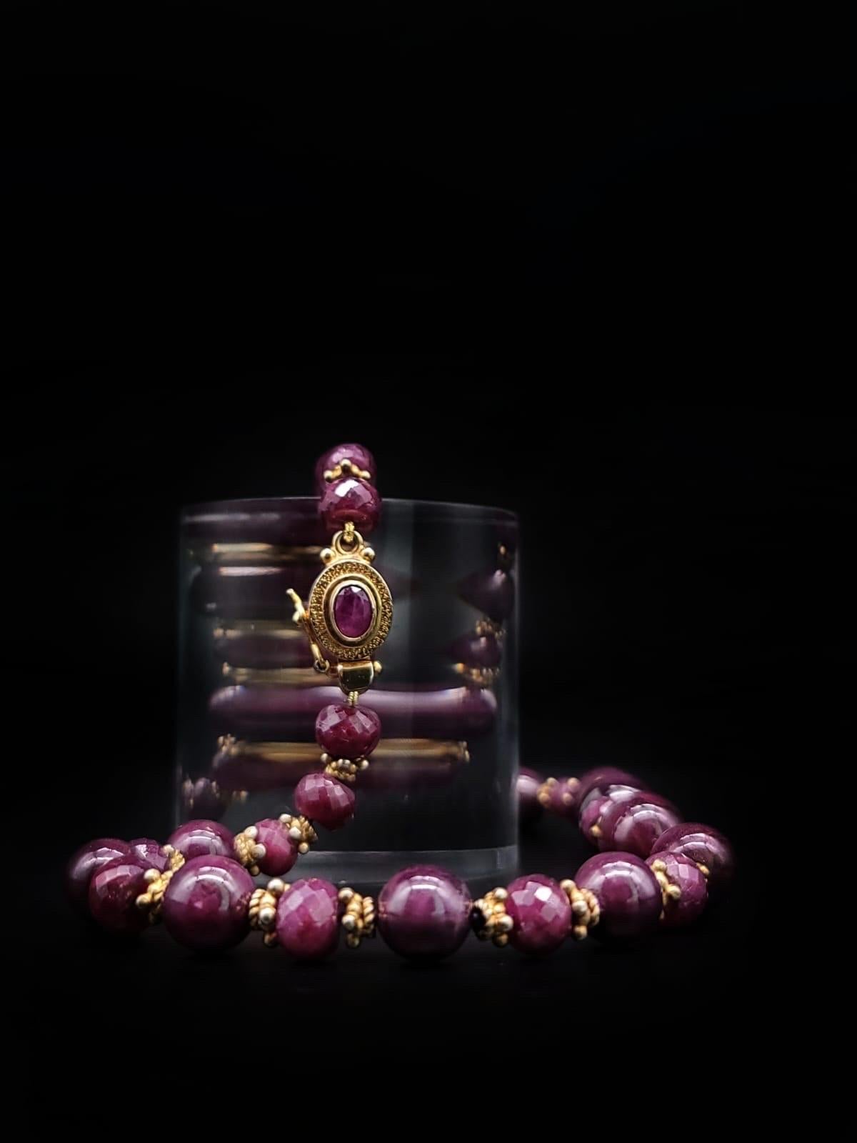 A.Jeschel Elegant faceted Ruby necklace. 2