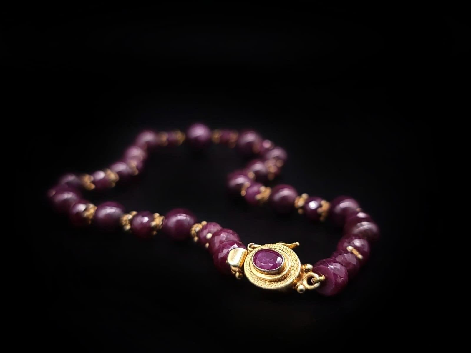 A.Jeschel Elegant faceted Ruby necklace. 3