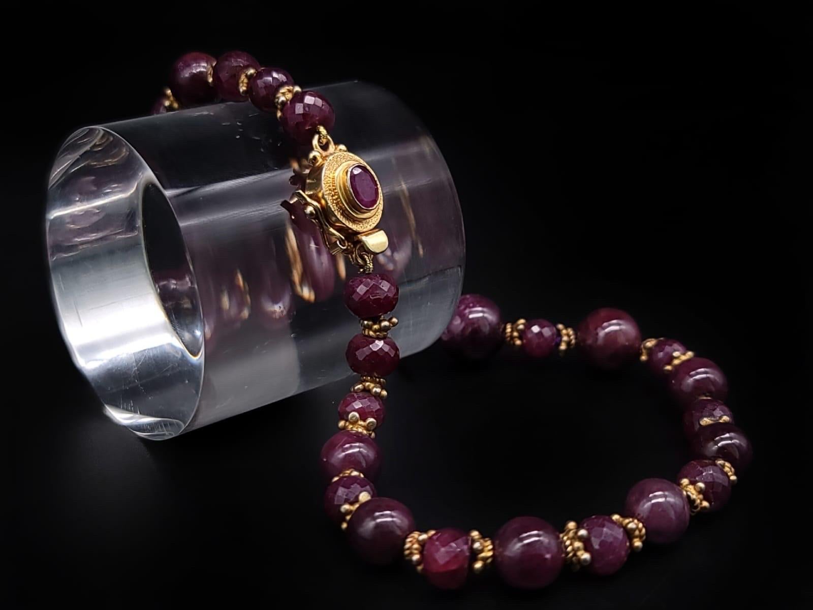 A.Jeschel Elegant faceted Ruby necklace. 5