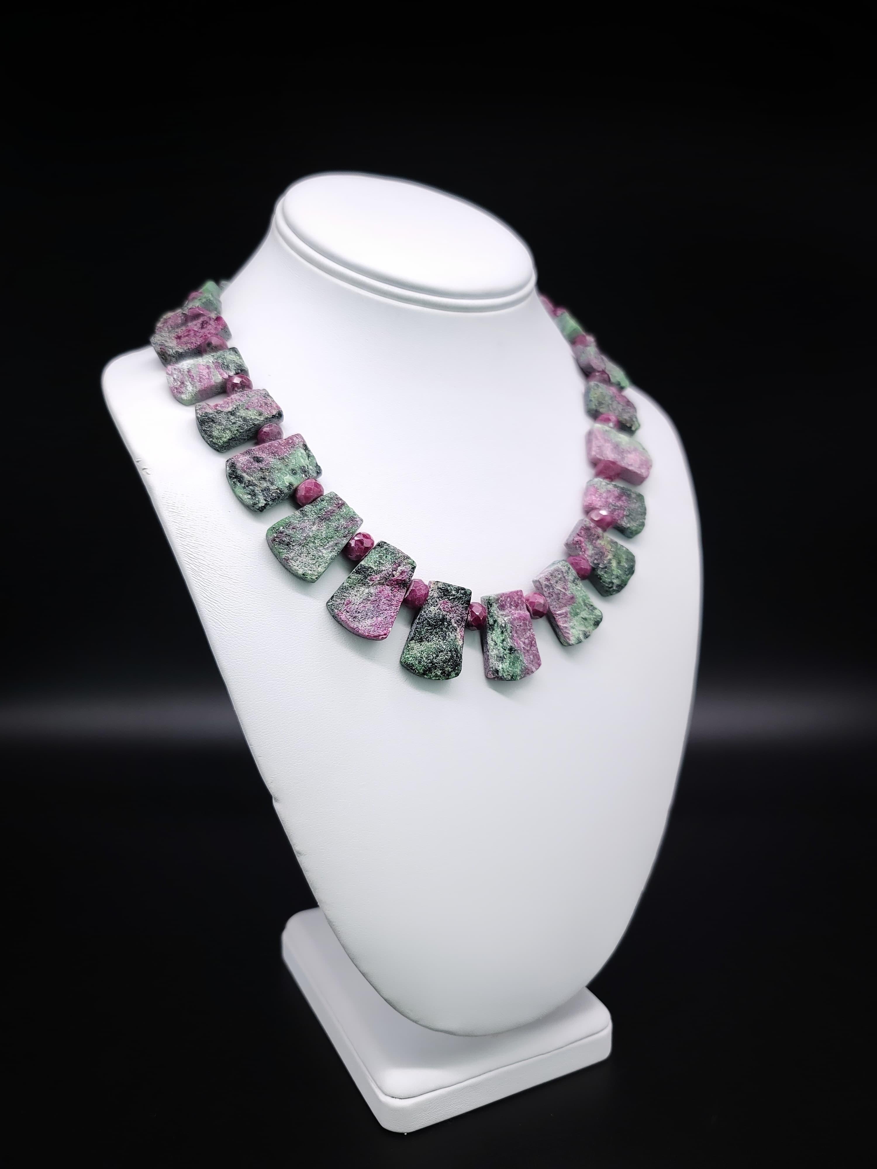A.Jeschel Spectacular Ruby Zoisite Collar necklace. For Sale 6