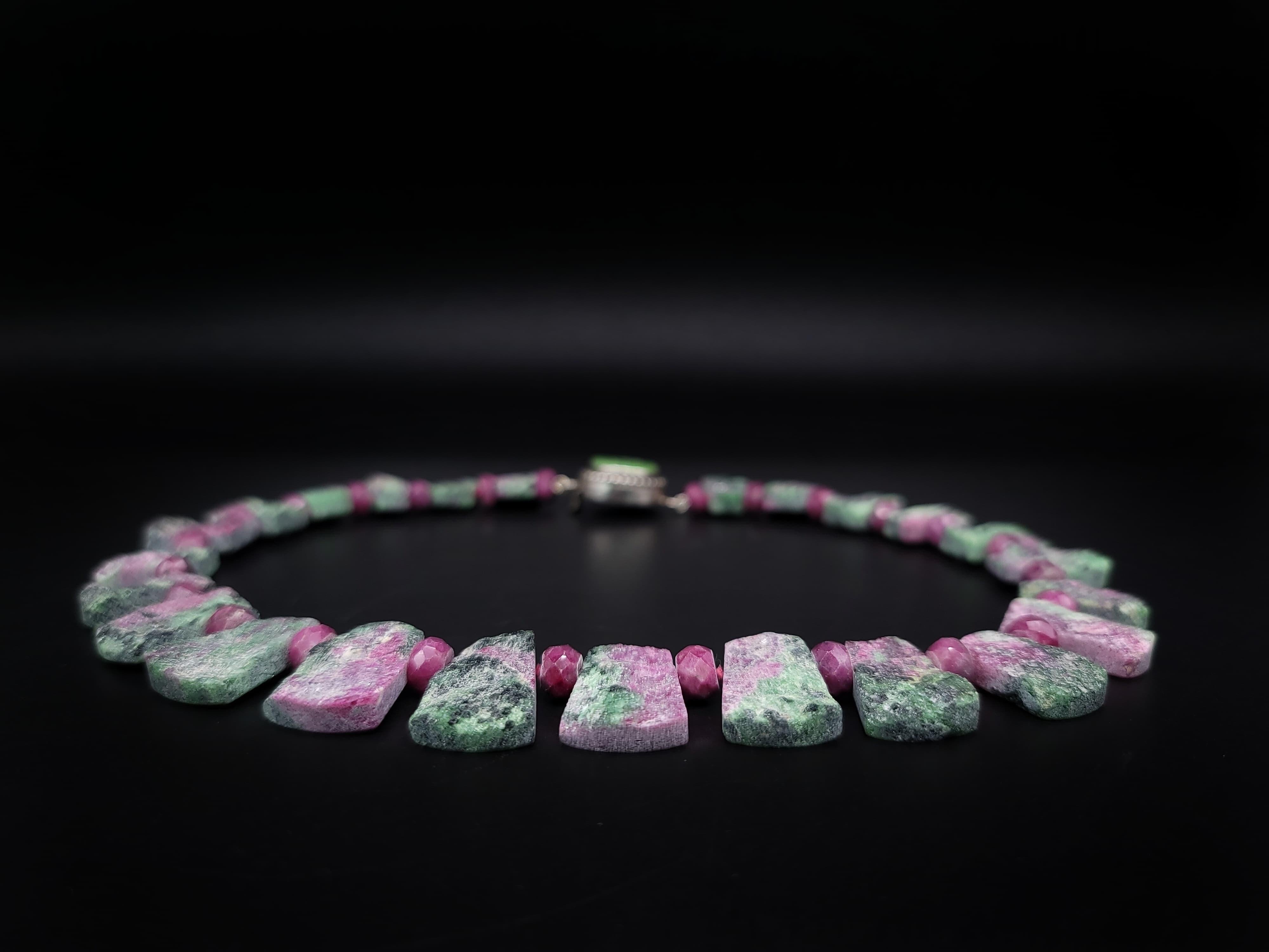 A.Jeschel Spectacular Ruby Zoisite Collar necklace. For Sale 7