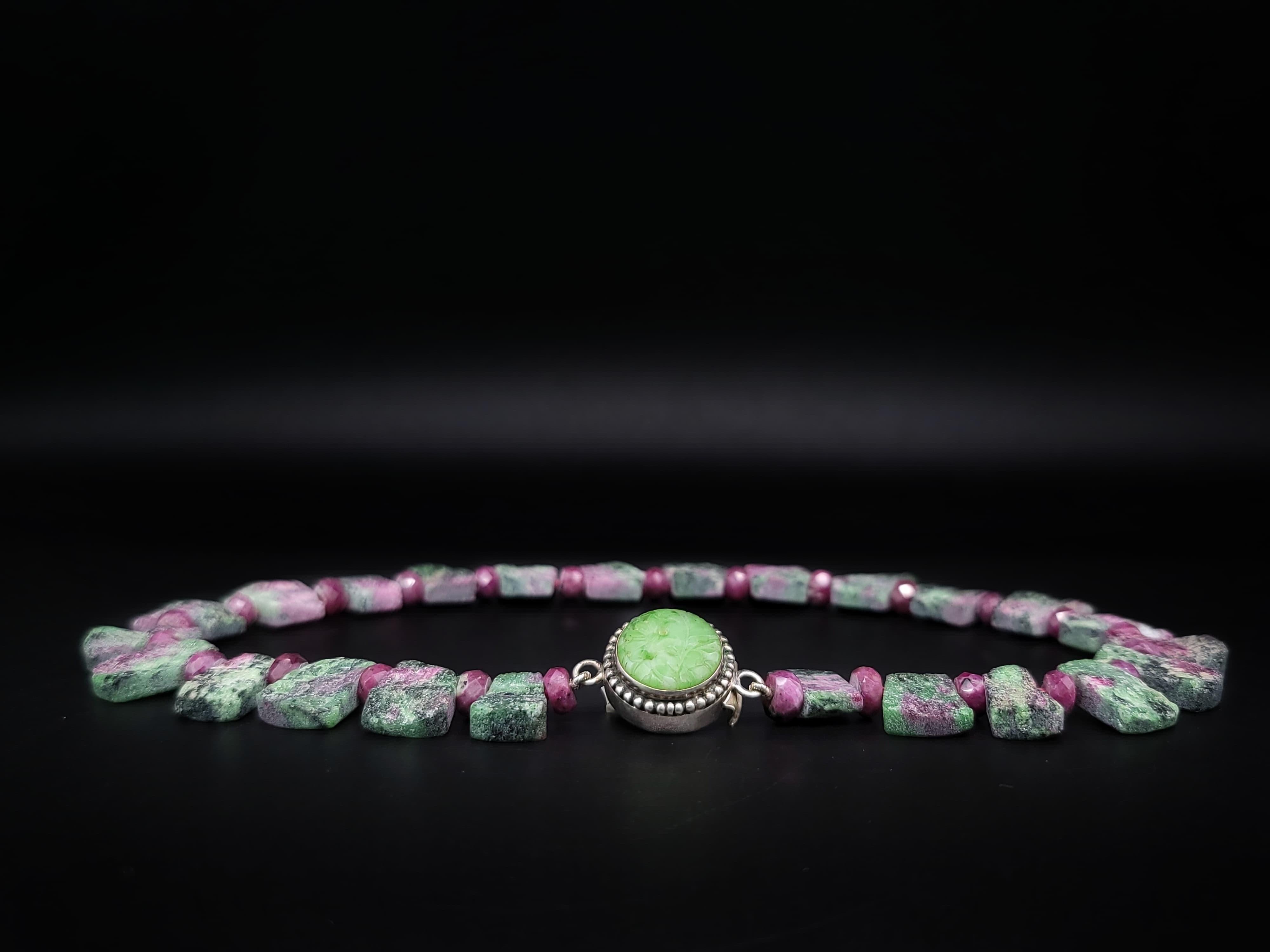A.Jeschel Spectacular Ruby Zoisite Collar necklace. For Sale 8