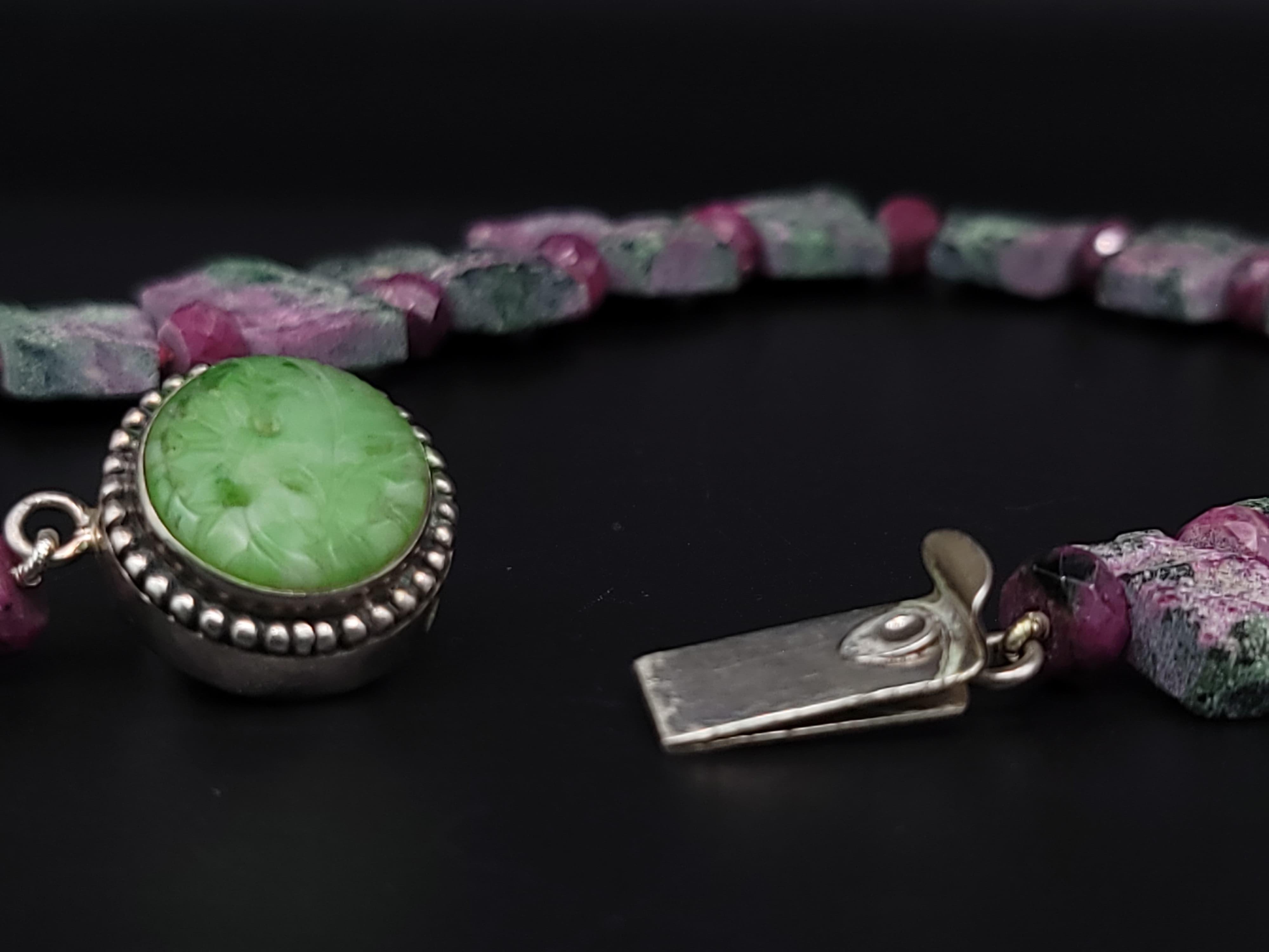 A.Jeschel Spectacular Ruby Zoisite Collar necklace. For Sale 10