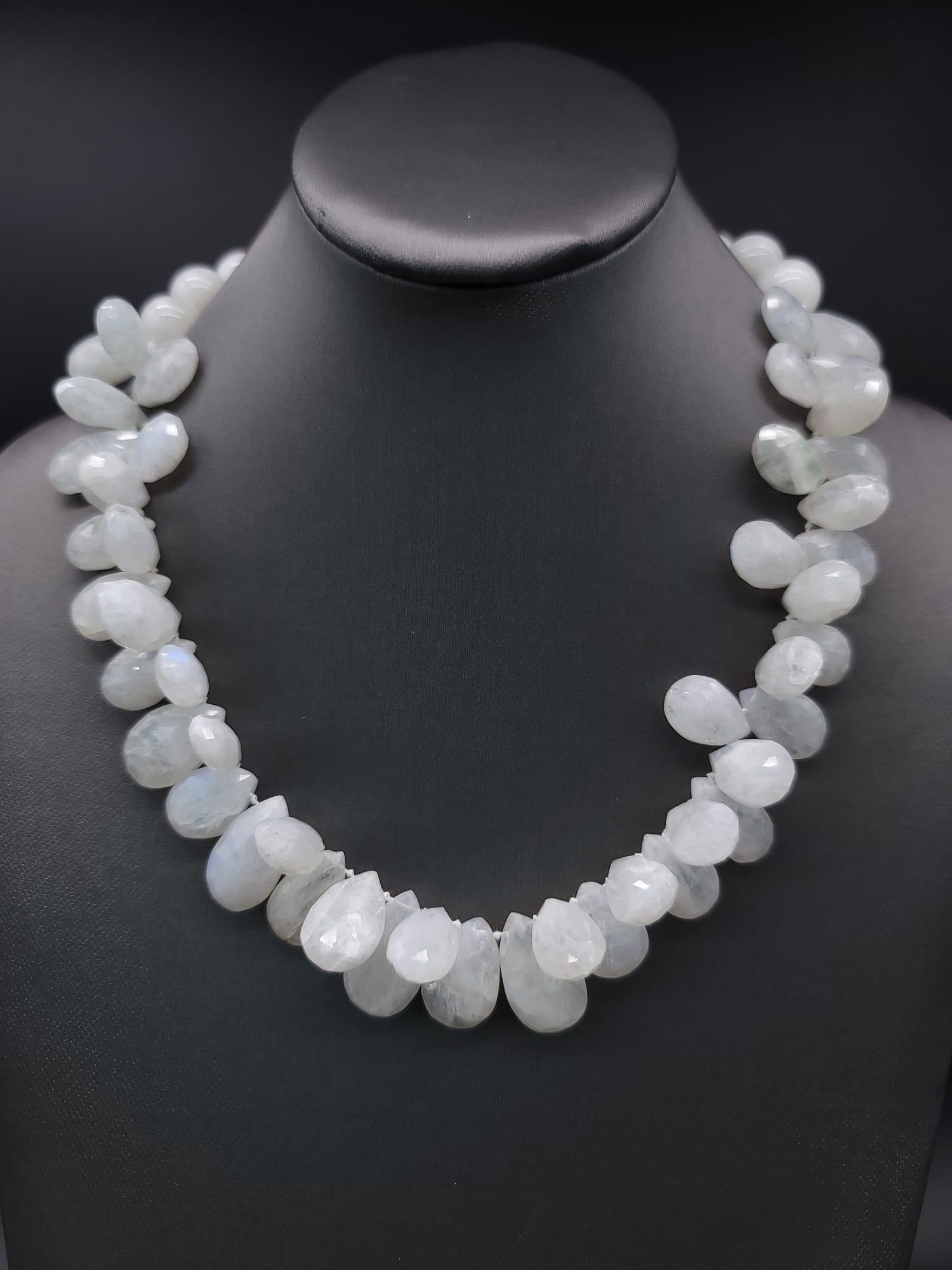 Women's or Men's A.Jeschel Exquisite Faceted Moonstone necklace. For Sale