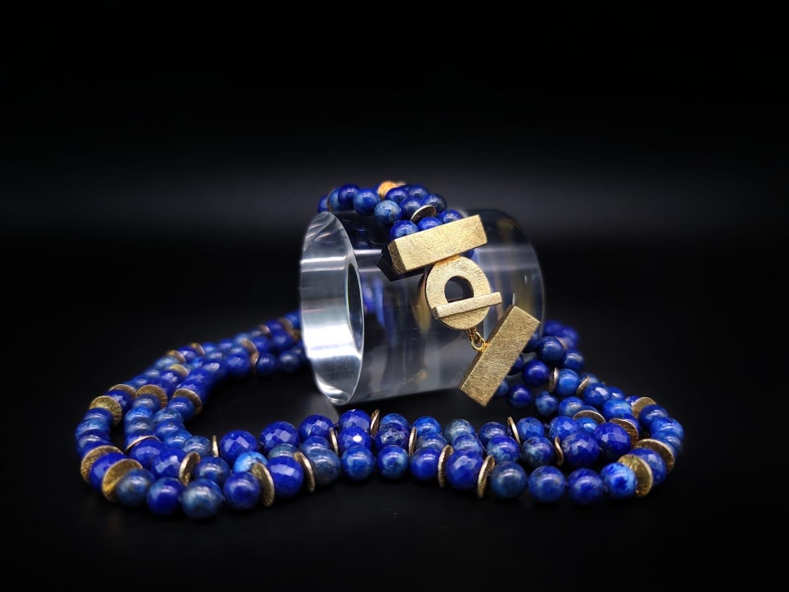 A.Jeschel Exquisite Lapis lazuli faceted Necklace. 2