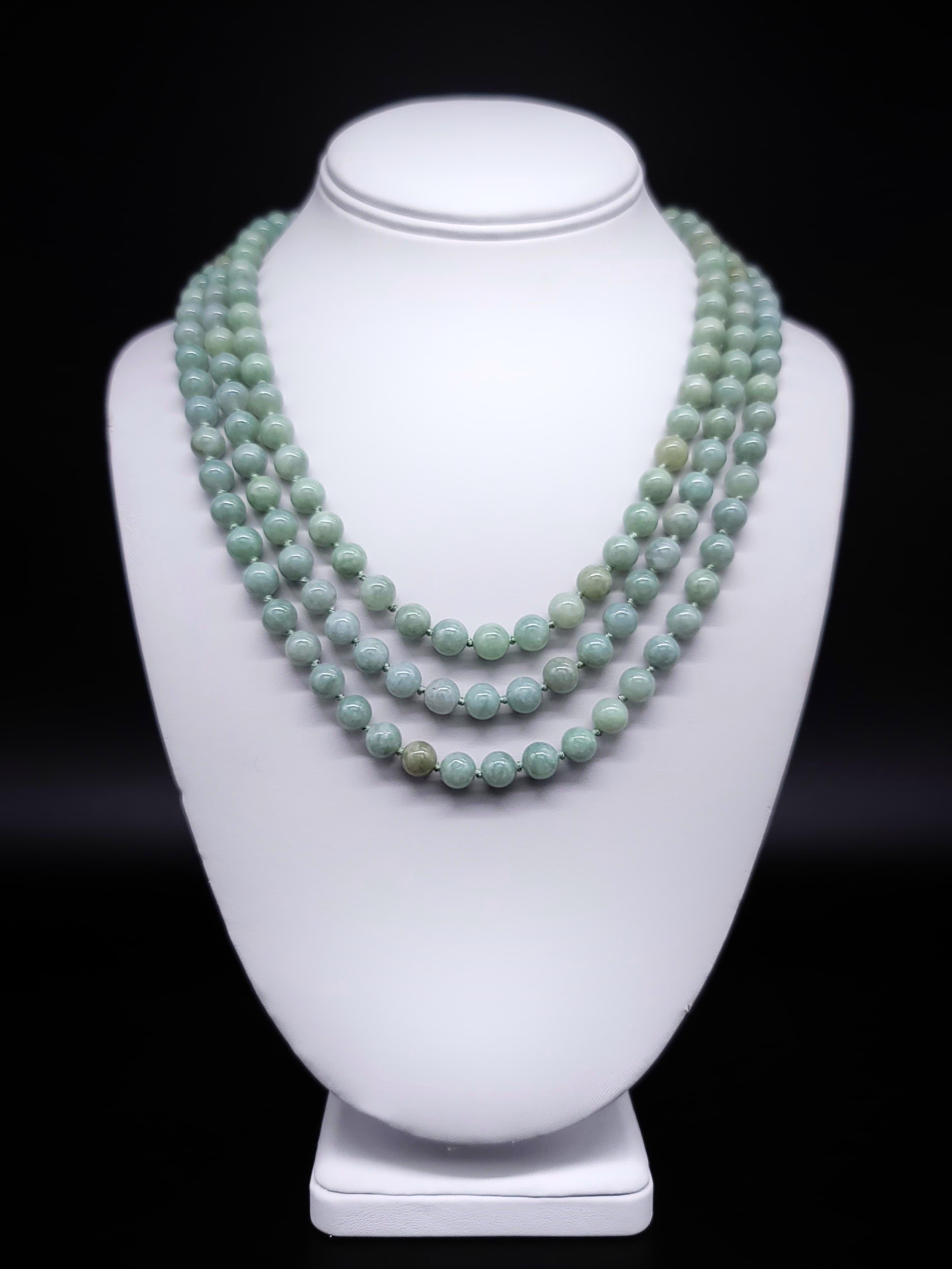 A.Jeschel Exquisite Natural Burmese Jade signature clasp necklace. For Sale 2