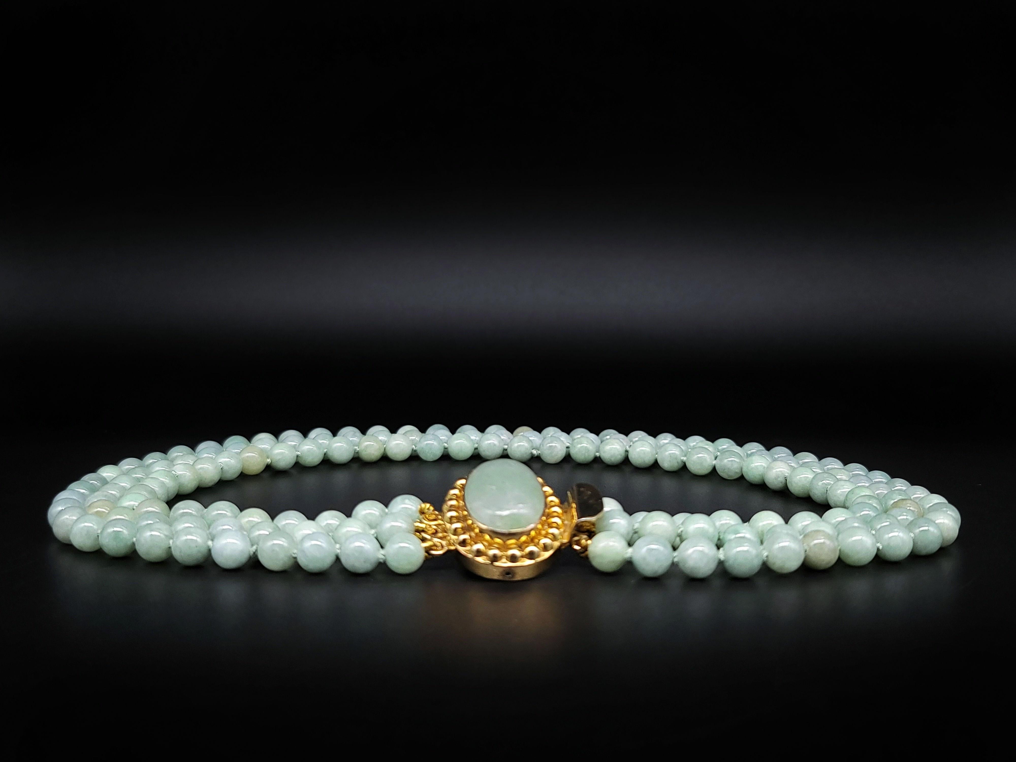 A.Jeschel Exquisite Natural Burmese Jade signature clasp necklace. For Sale 3