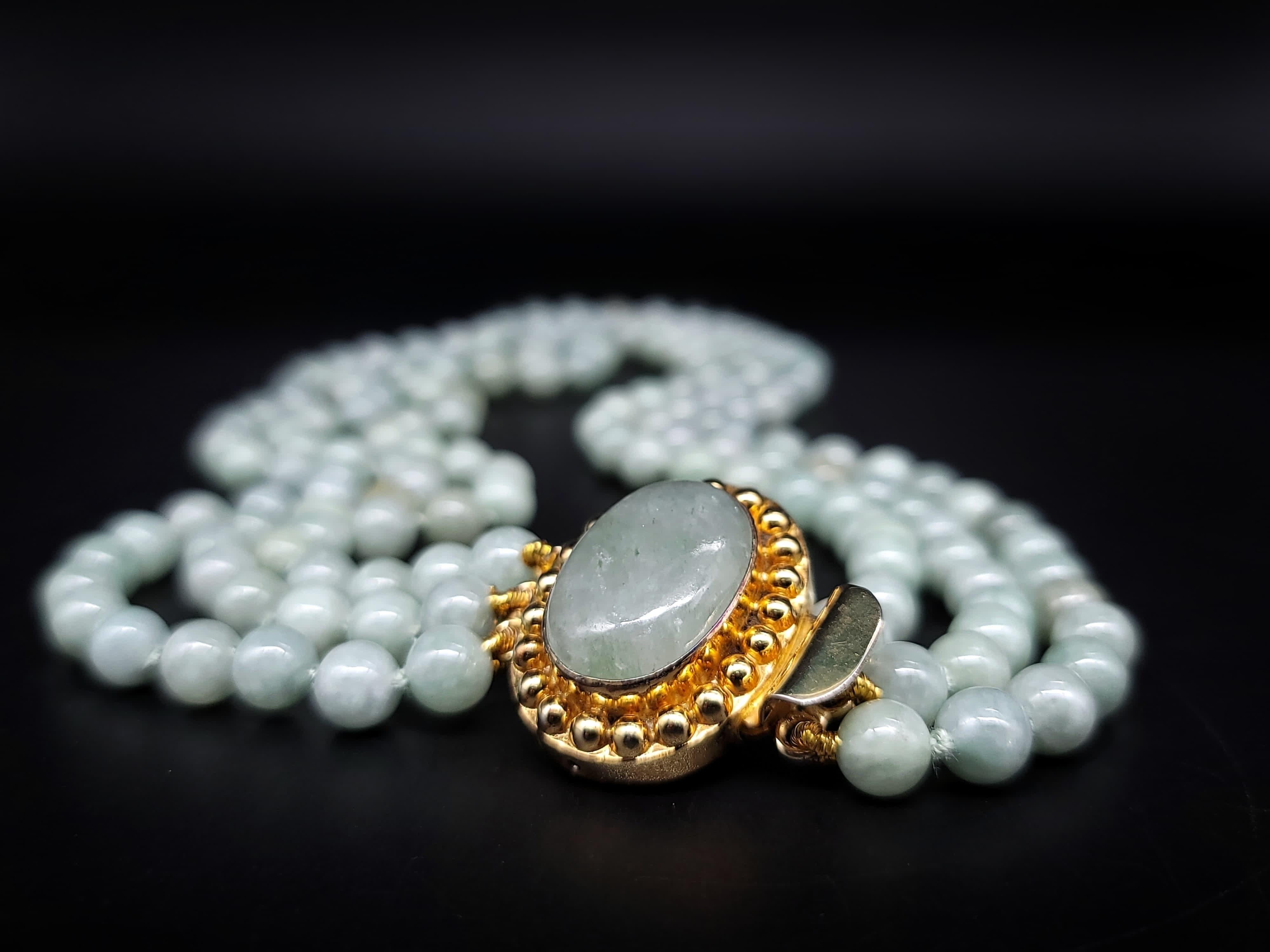 A.Jeschel Exquisite Natural Burmese Jade signature clasp necklace. For Sale 4