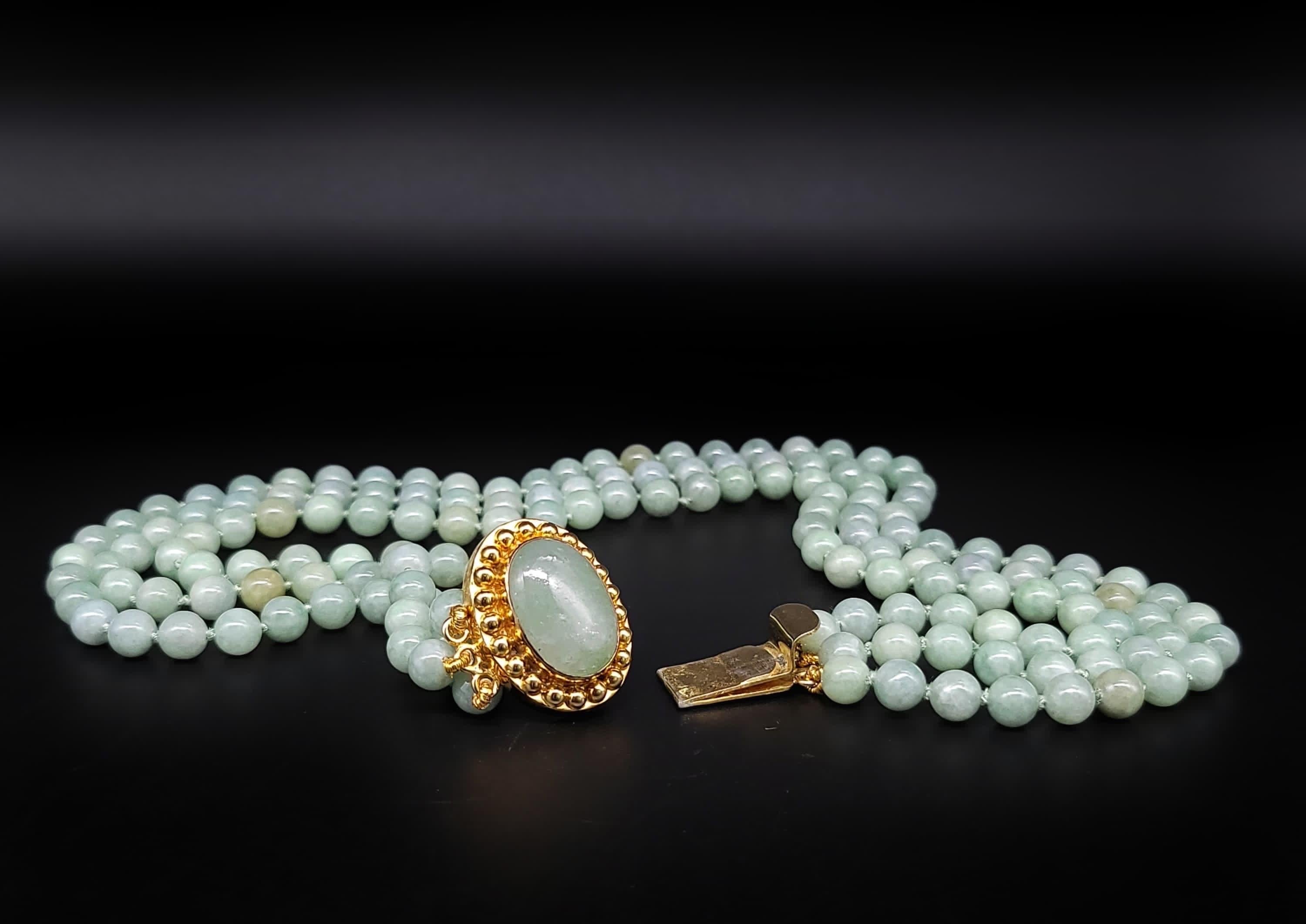 A.Jeschel Exquisite Natural Burmese Jade signature clasp necklace. For Sale 5