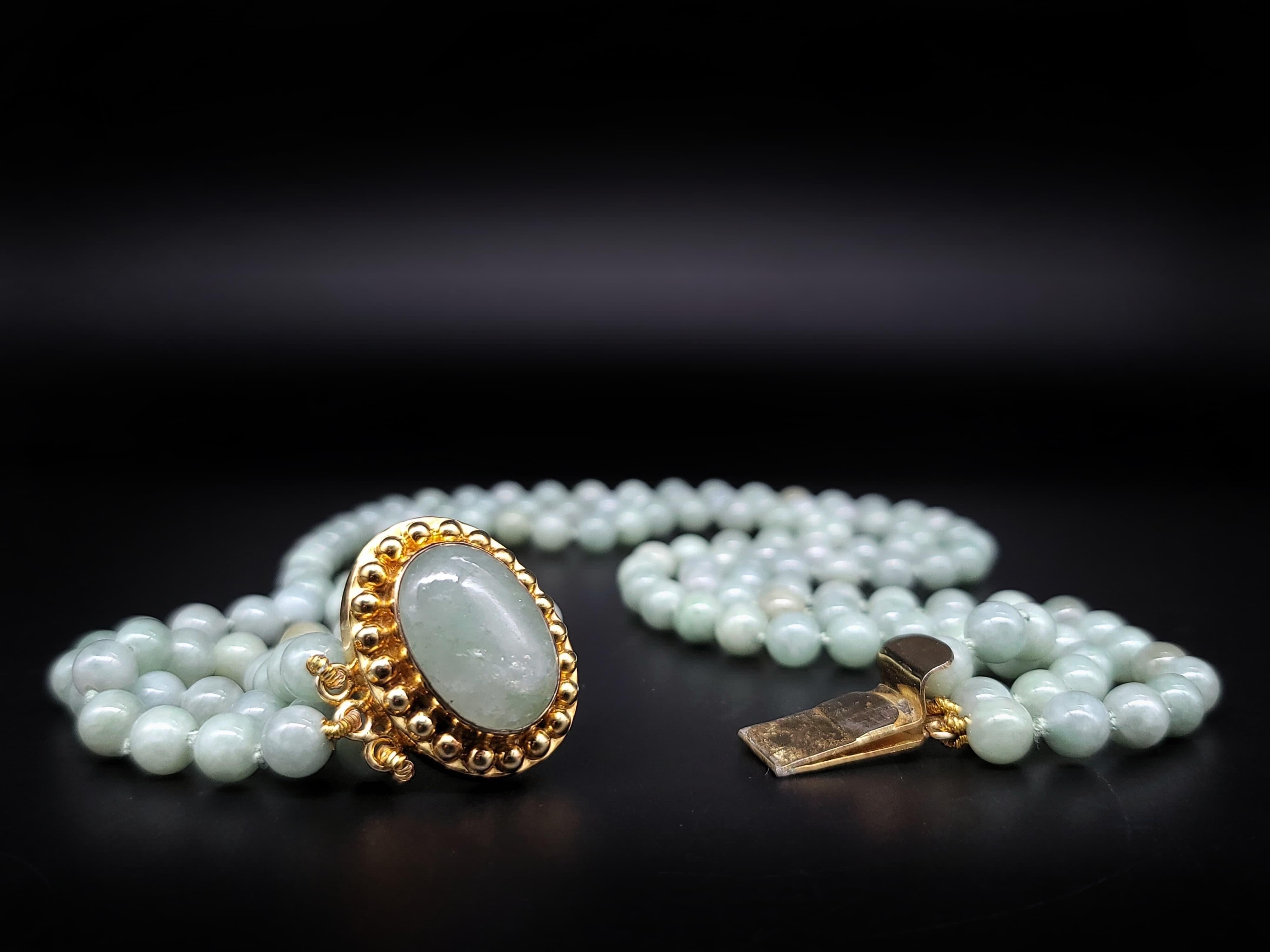 A.Jeschel Exquisite Natural Burmese Jade signature clasp necklace. For Sale 7