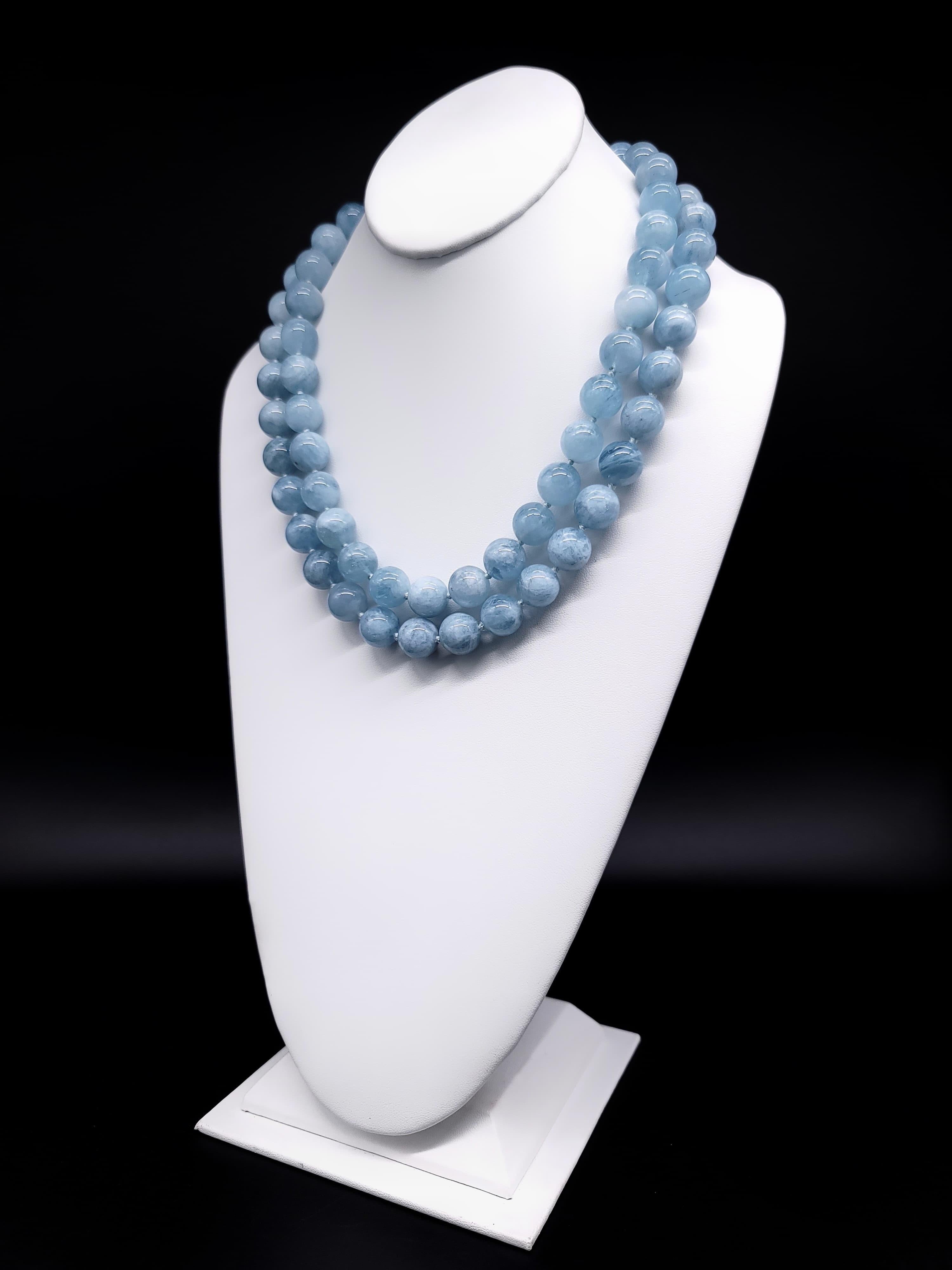Aquamarine Blue Beryl necklace is just plain beautiful. For Sale 5