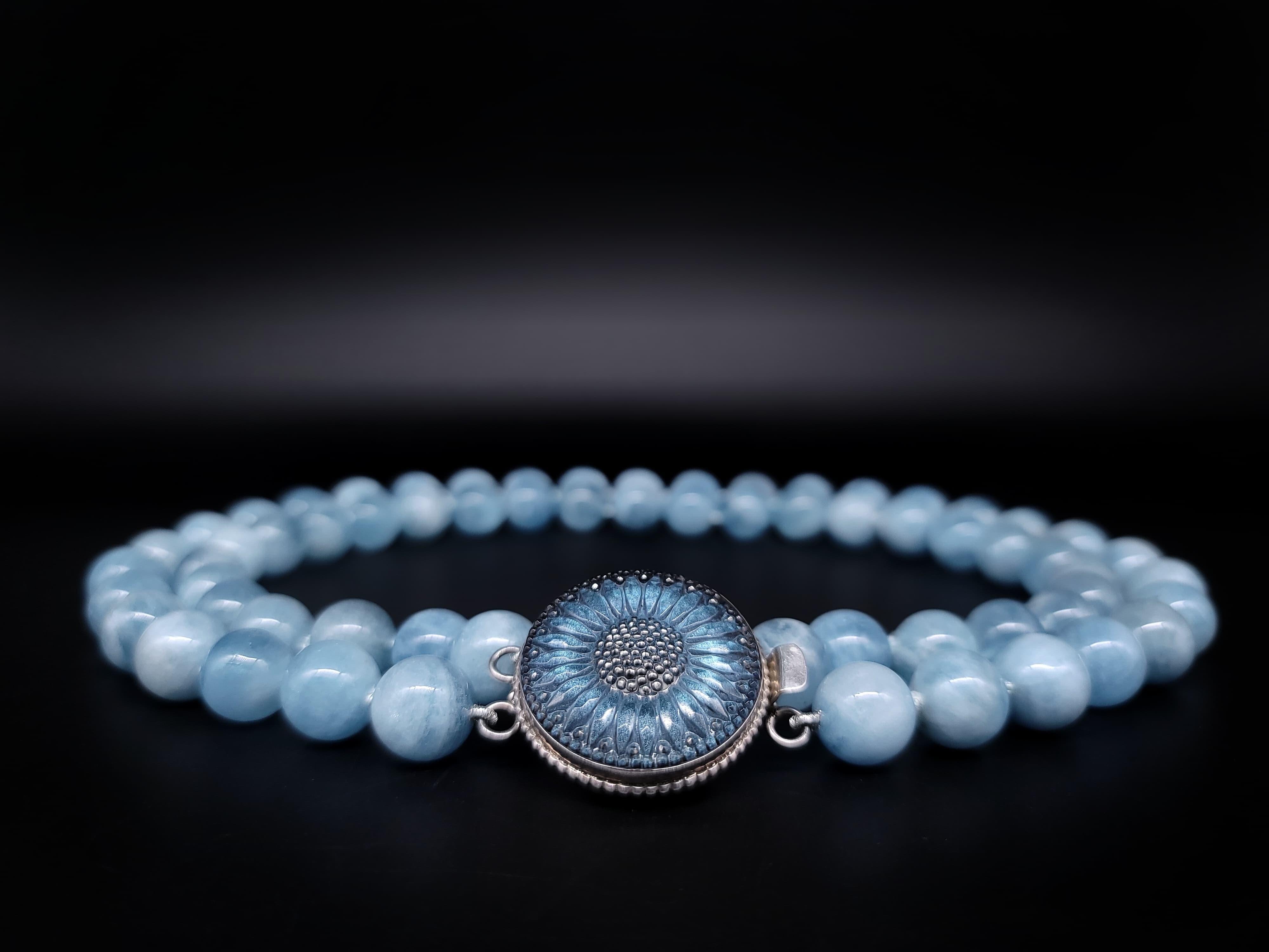 Aquamarine Blue Beryl necklace is just plain beautiful. For Sale 7