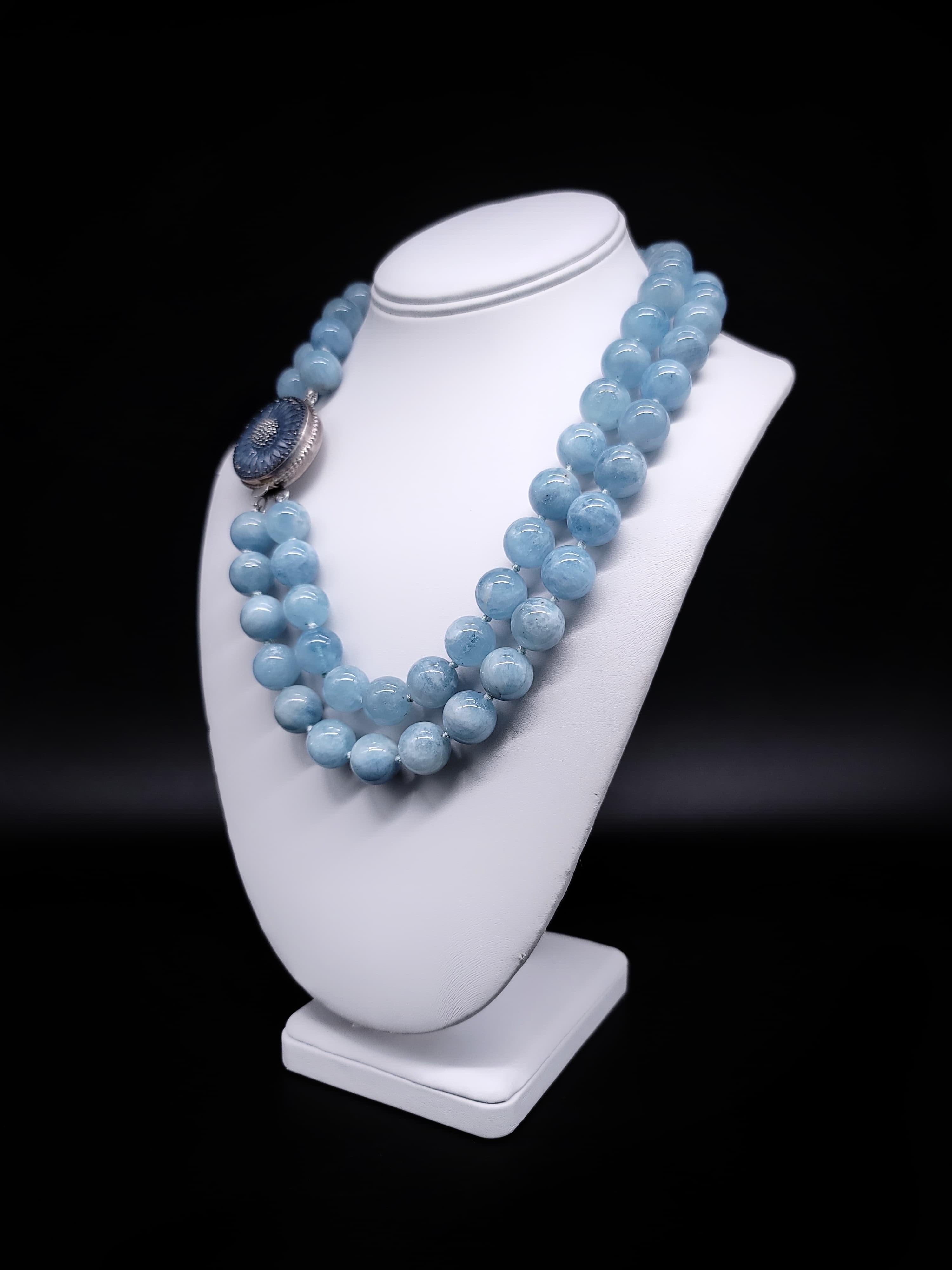 Aquamarine Blue Beryl necklace is just plain beautiful. For Sale 8