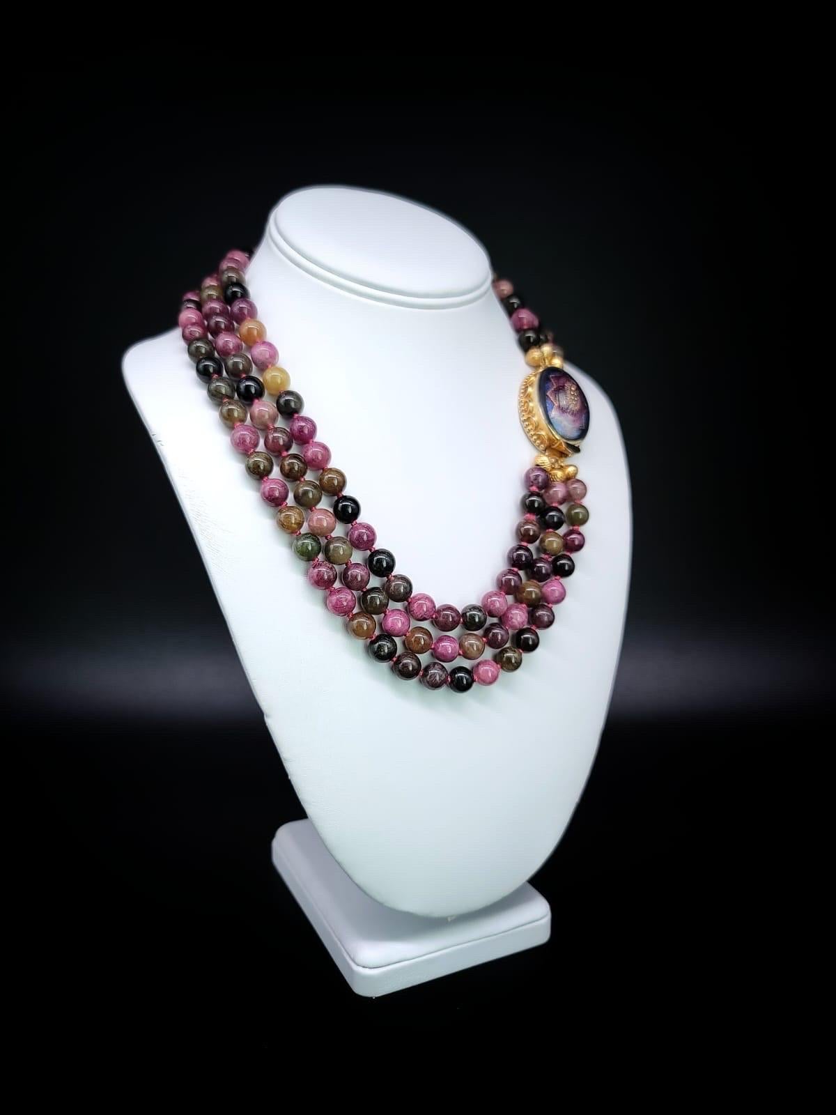 Women's or Men's A.Jeschel  Captivating Watermelon Tourmaline necklace. For Sale